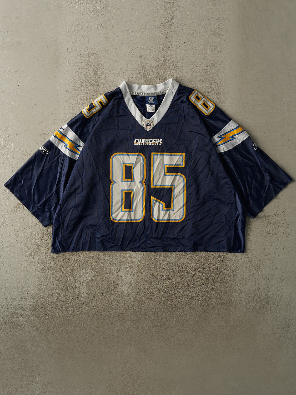 Vintage Y2K Navy Blue San Diego Chargers #85 Antonio Gates Cropped Football Jersey (XL)