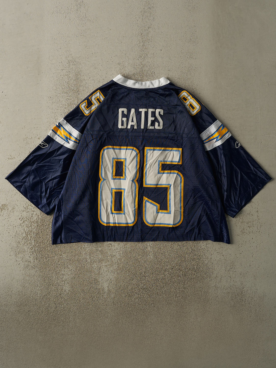 Vintage Y2K Navy Blue San Diego Chargers #85 Antonio Gates Cropped Football Jersey (XL)