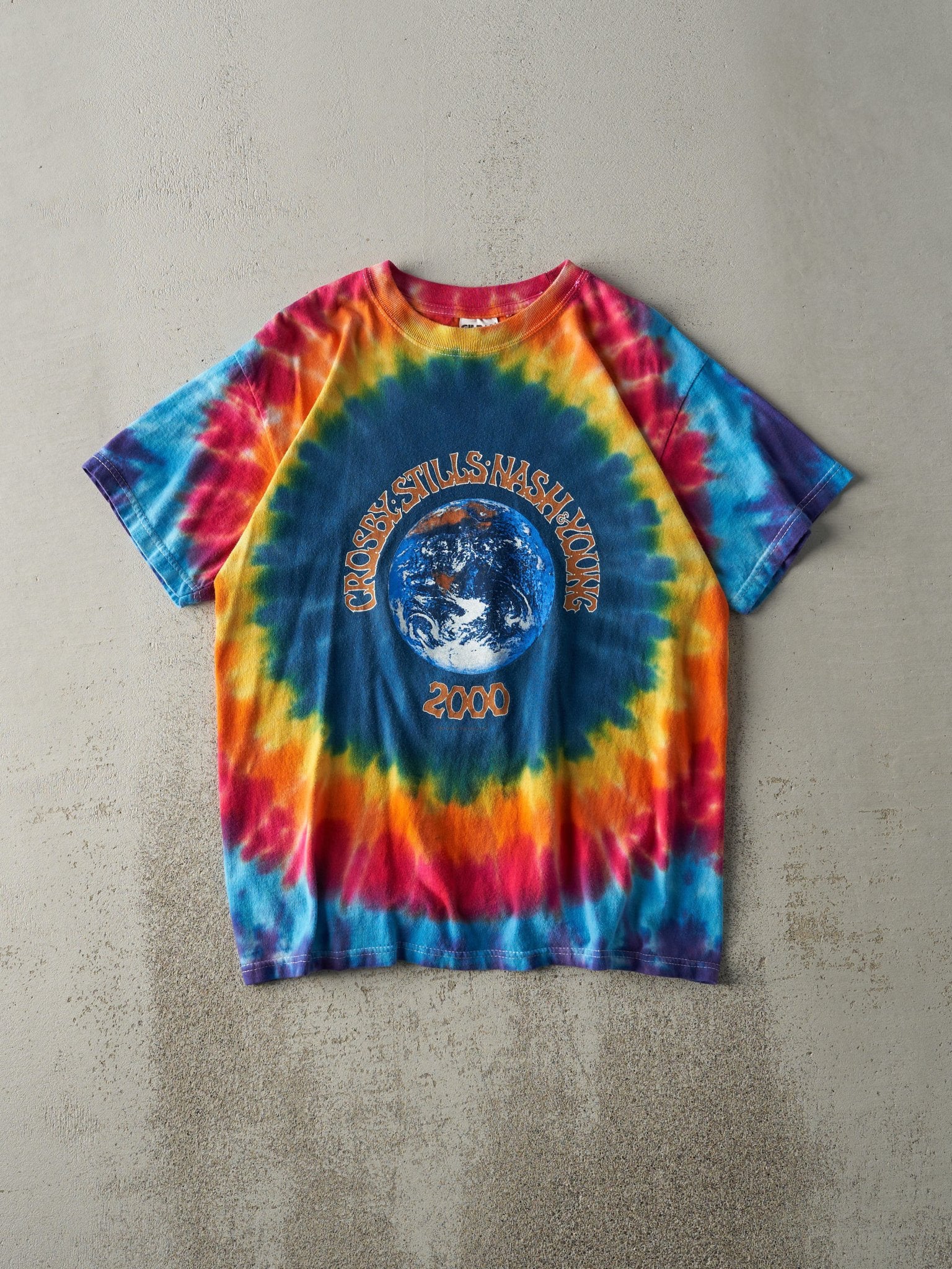Vintage 00' Tie-Dye Crosby Stills Nash & Young Tour Tee (M)