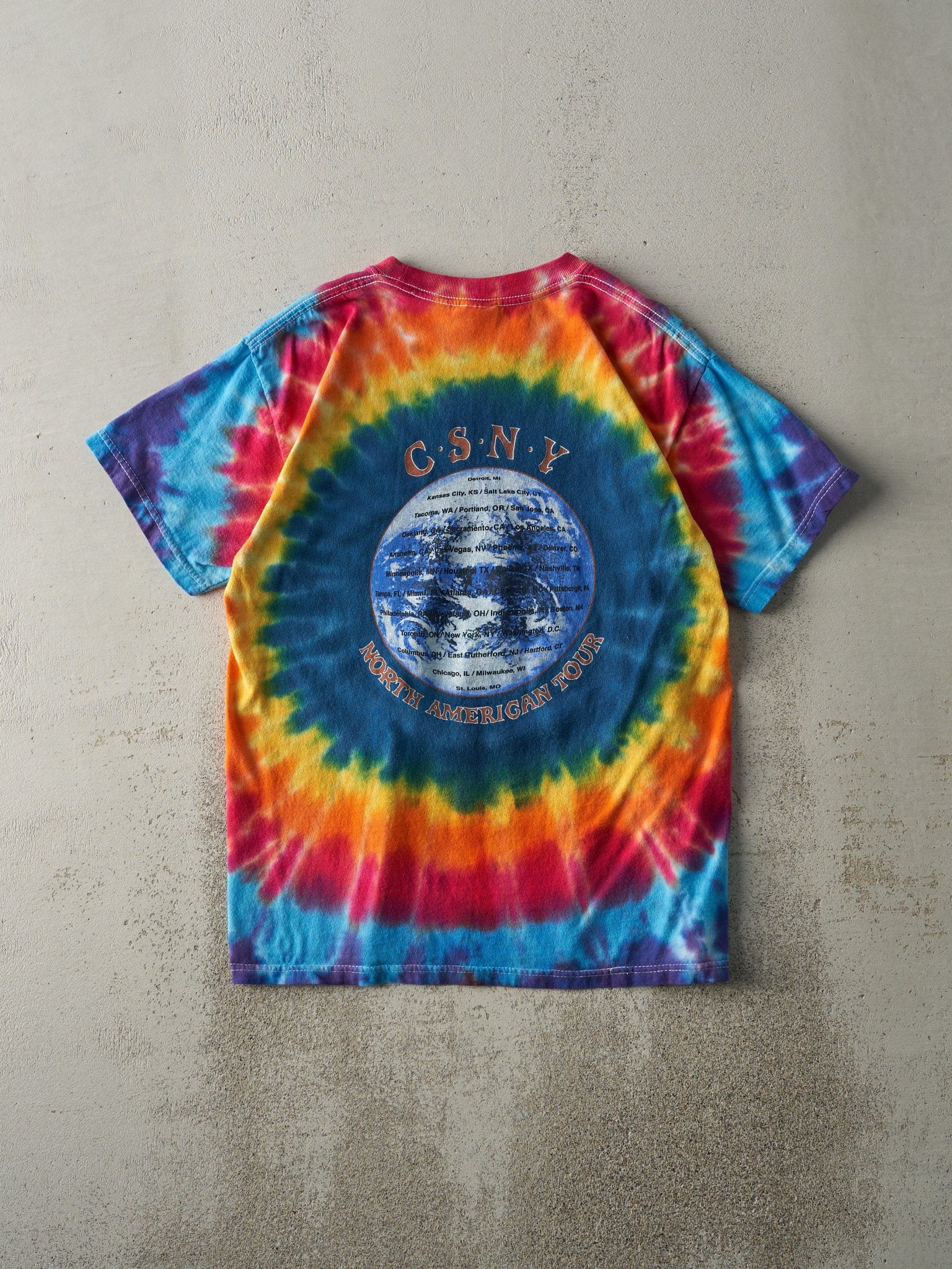 Vintage 00' Tie-Dye Crosby Stills Nash & Young Tour Tee (M)