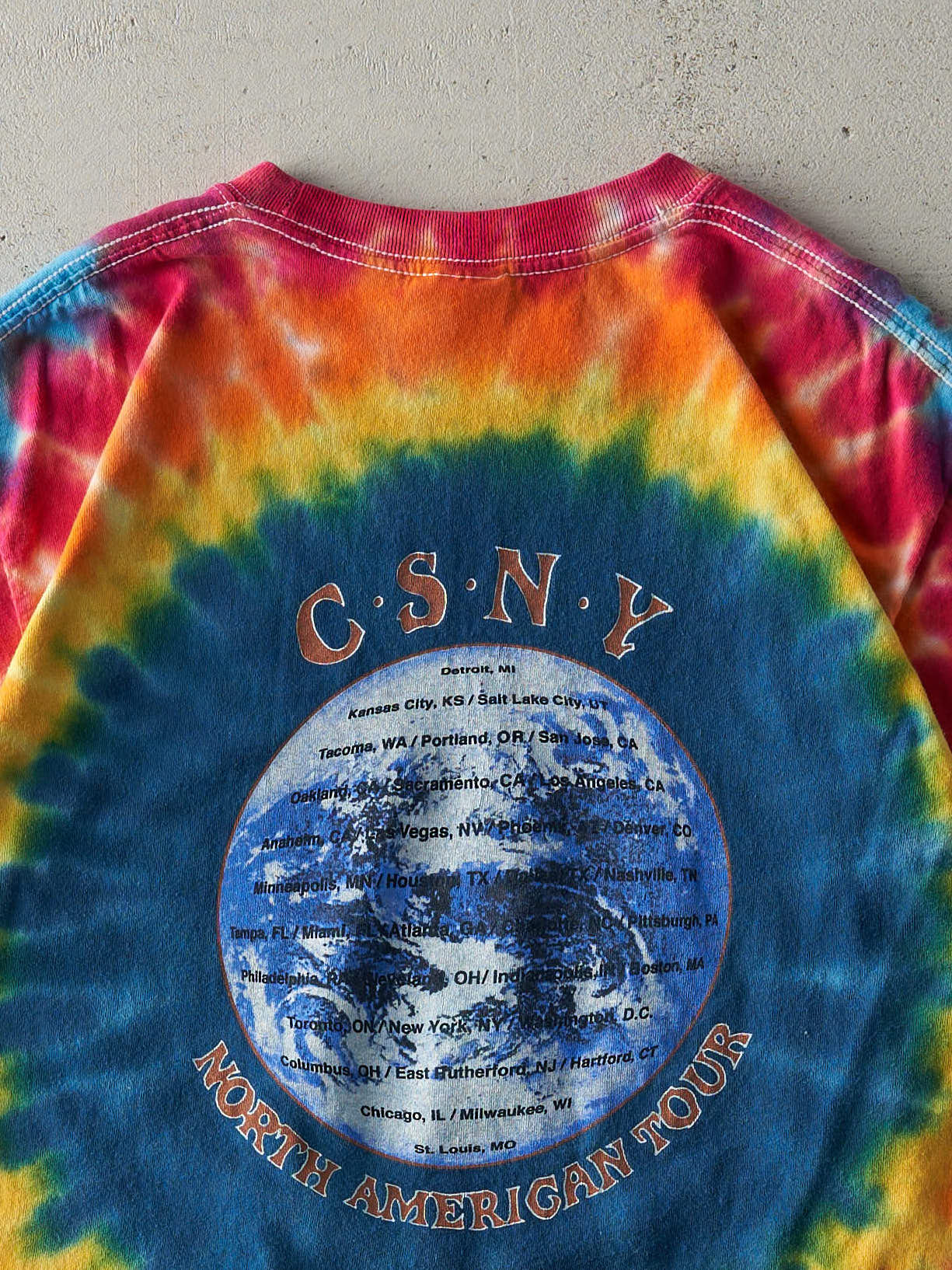Vintage 00' Tie-Dye Crosby Stills Nash & Young Tour Tee (M)