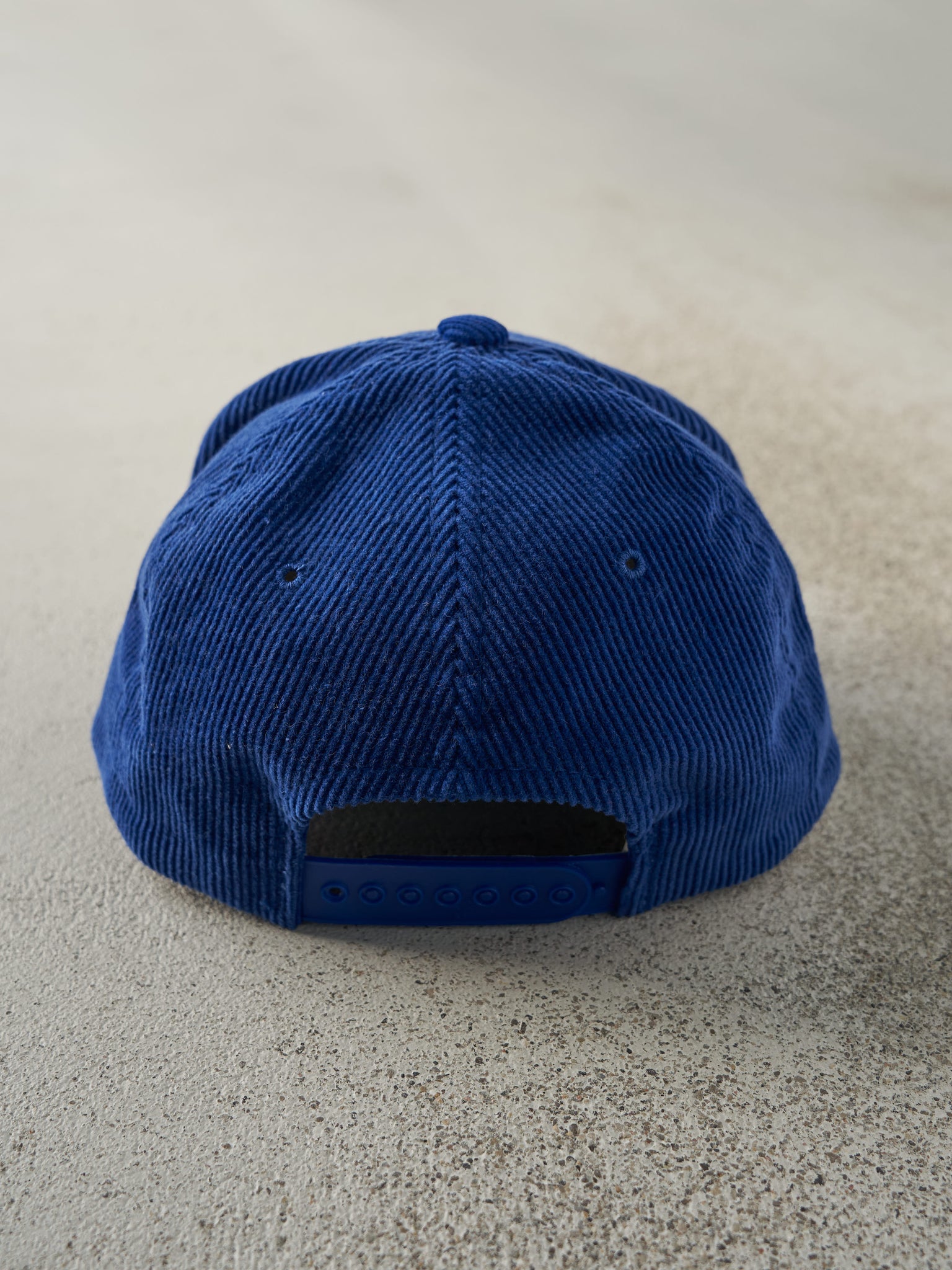 Vintage 90s Blue Embroidered LA Rams Corduroy Snapback Hat