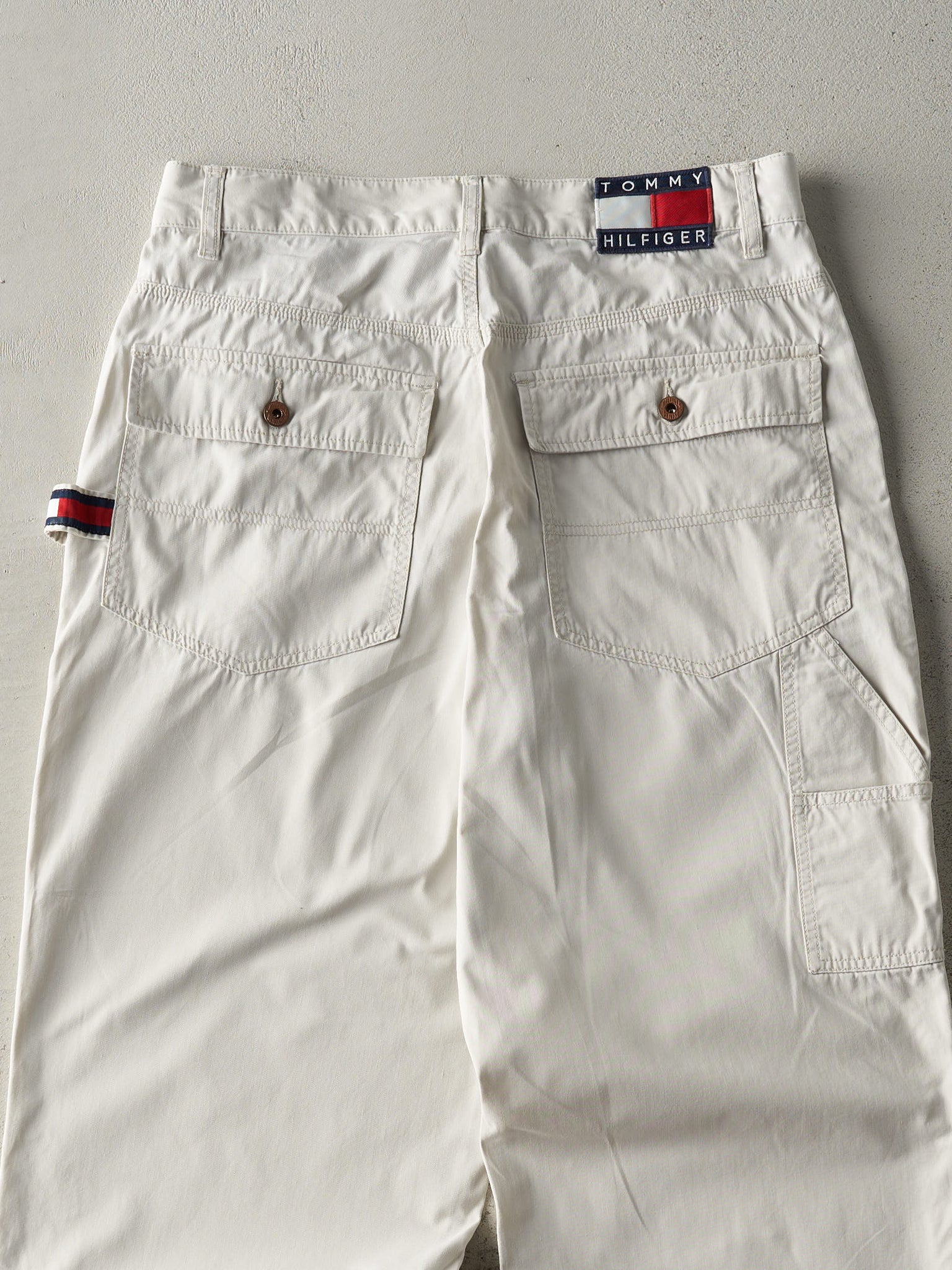 Vintage 90s Off White Tommy Hilfiger Carpenter Pants (33x31.5)