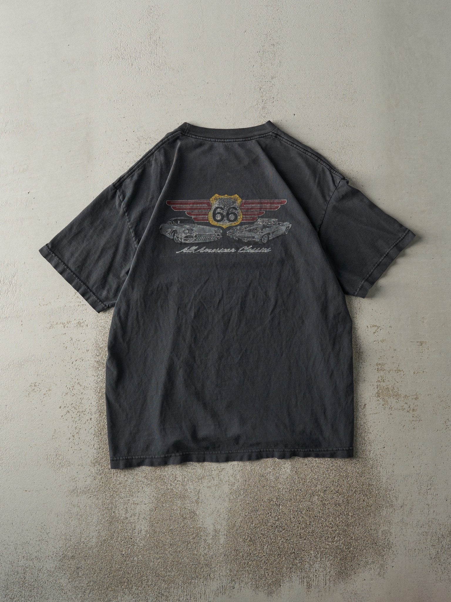 Vintage Y2K Black Route 66 All American Classic Tee (L)