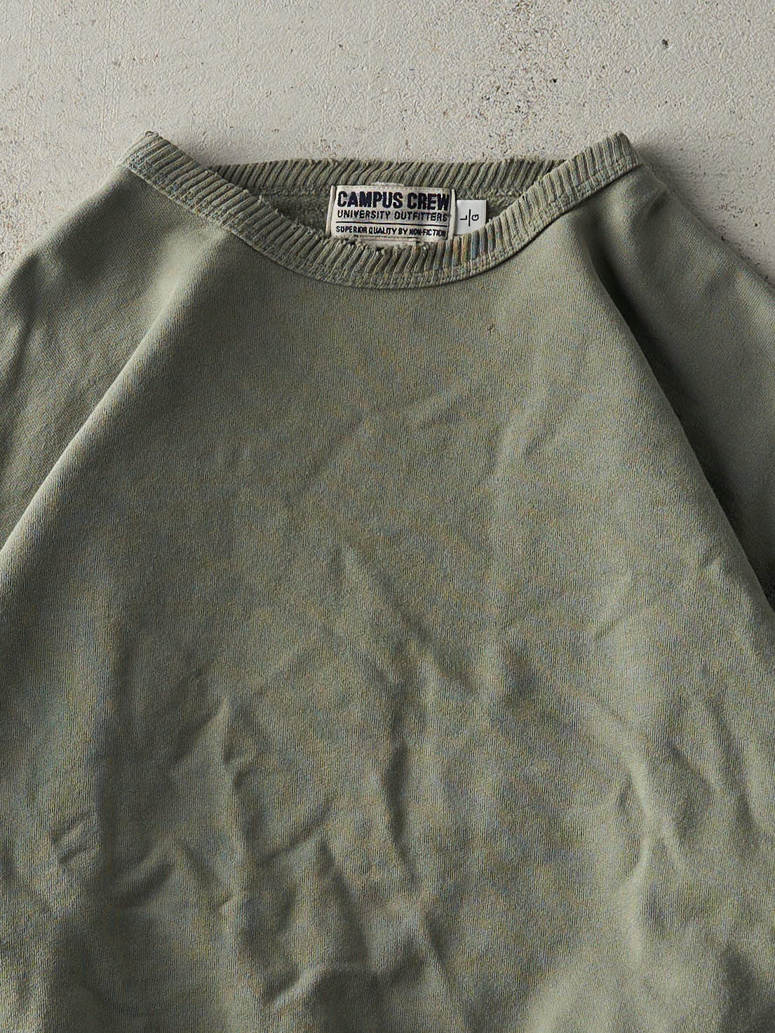 Vintage 90s Washed Green Blank Crewneck (L)