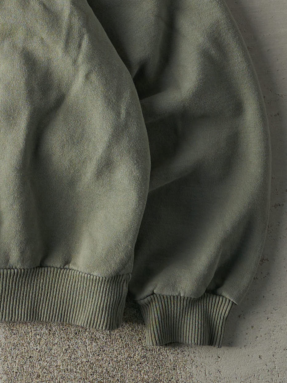 Vintage 90s Washed Green Blank Crewneck (L)