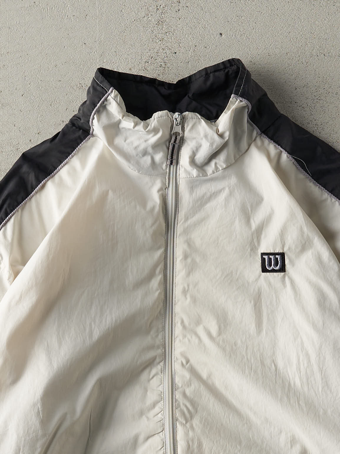 Vintage Y2K White & Black Wilson Track Jacket (M)