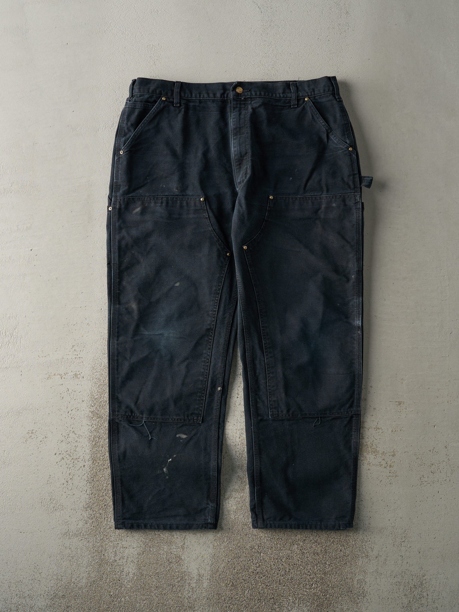 Vintage Y2K Black Carhartt Double Knees Carpenter Pants (38x29.5)