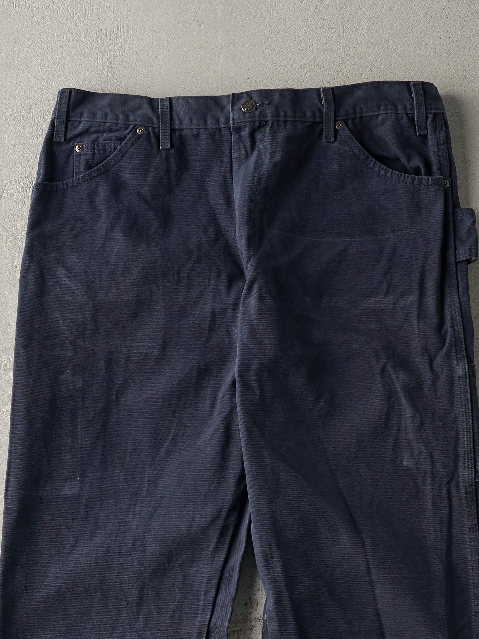 Vintage Y2K Navy Blue Dickies Reflective Carpenter Pants (37x29.5)