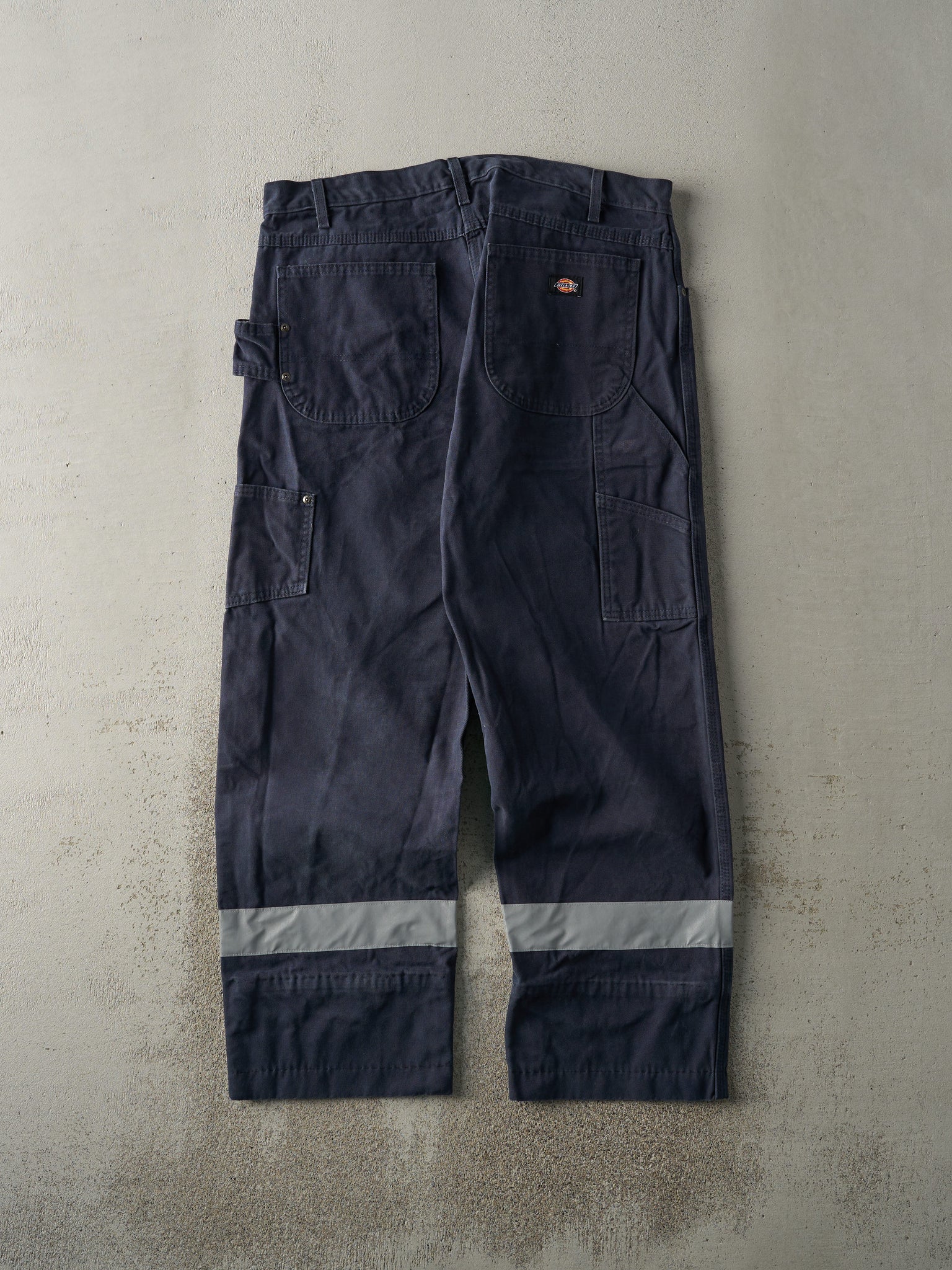 Vintage Y2K Navy Blue Dickies Reflective Carpenter Pants (37x29.5)