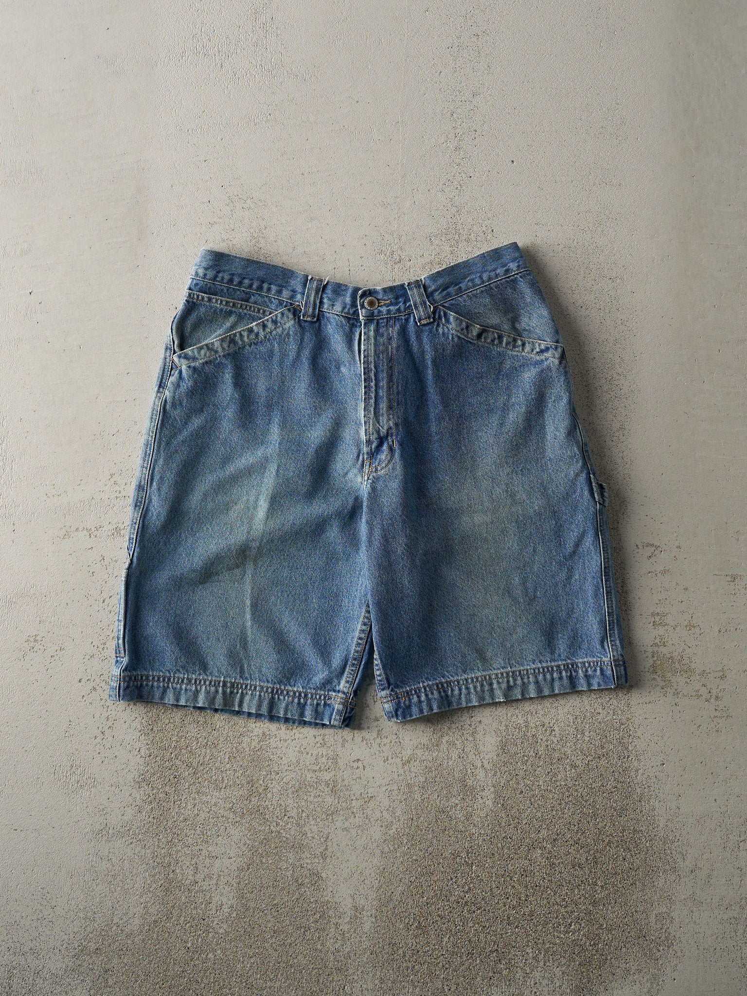 Vintage 90s Mid Wash Old Navy Carpenter Jean Shorts (33x10)