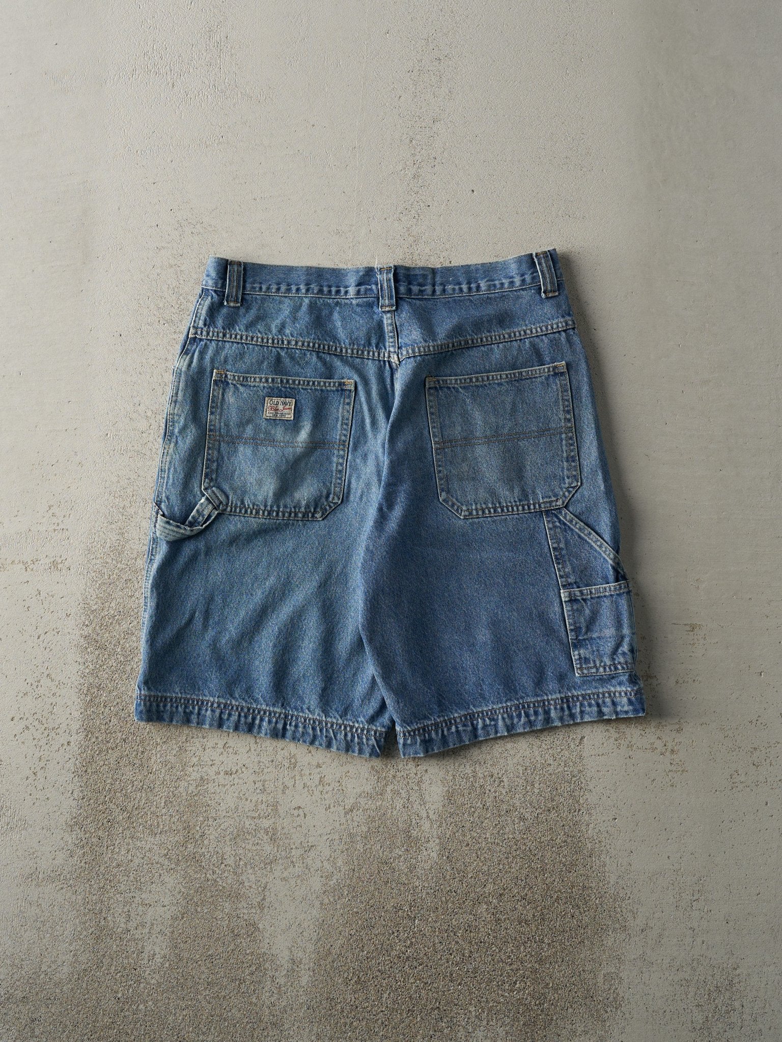 Vintage 90s Mid Wash Old Navy Carpenter Jean Shorts (33x10 