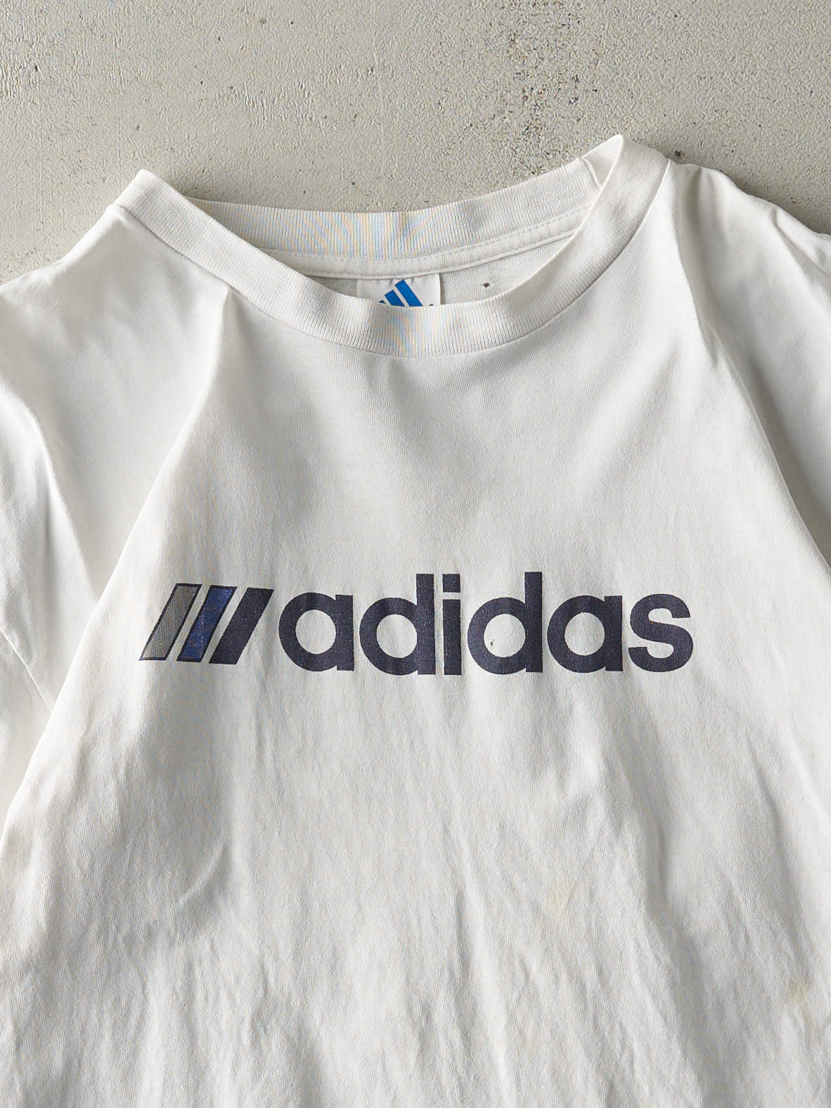 Vintage 90s White Adidas Logo Tee (M/L)