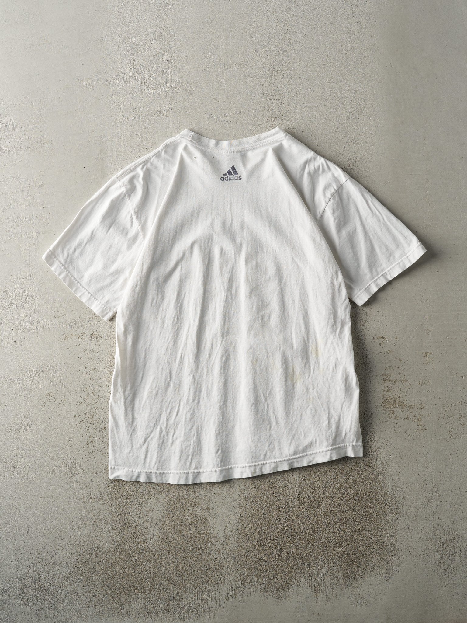 Vintage 90s White Adidas Logo Tee (M/L)