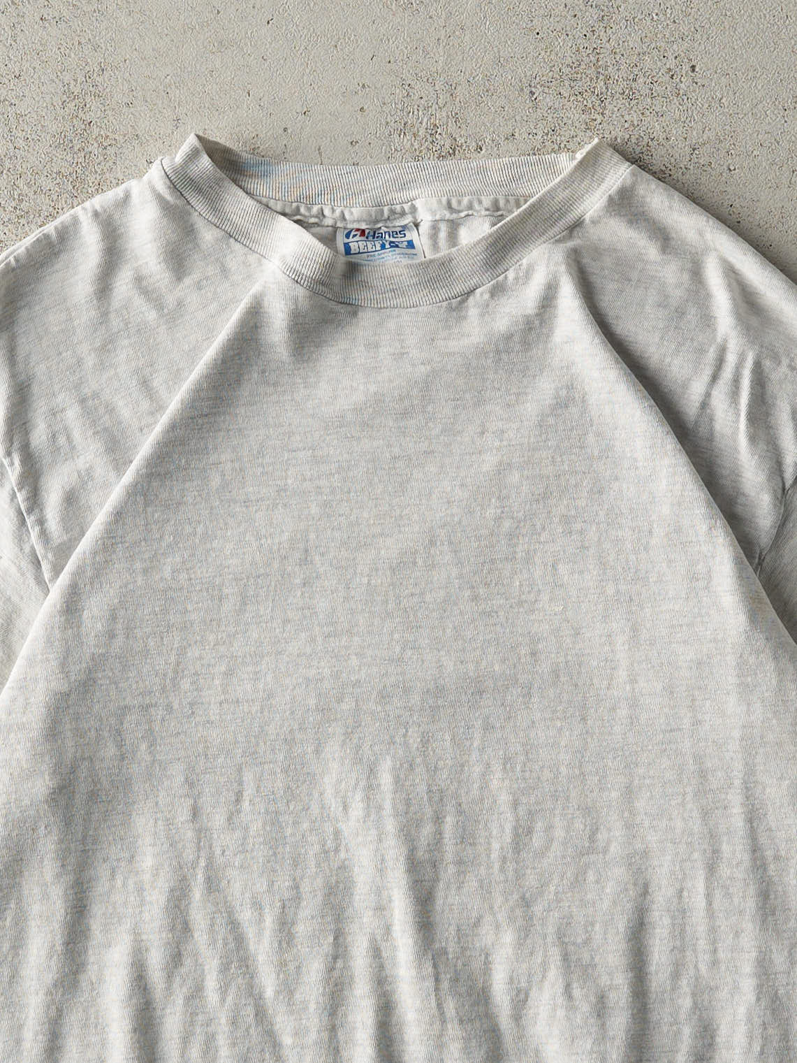 Vintage 90s Heather Grey Blank Single Stitch Tee (S)