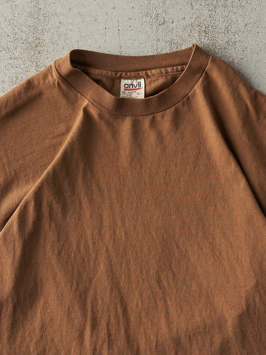 Vintage 90s Brown Blank Single Stitch Boxy Tee (M)