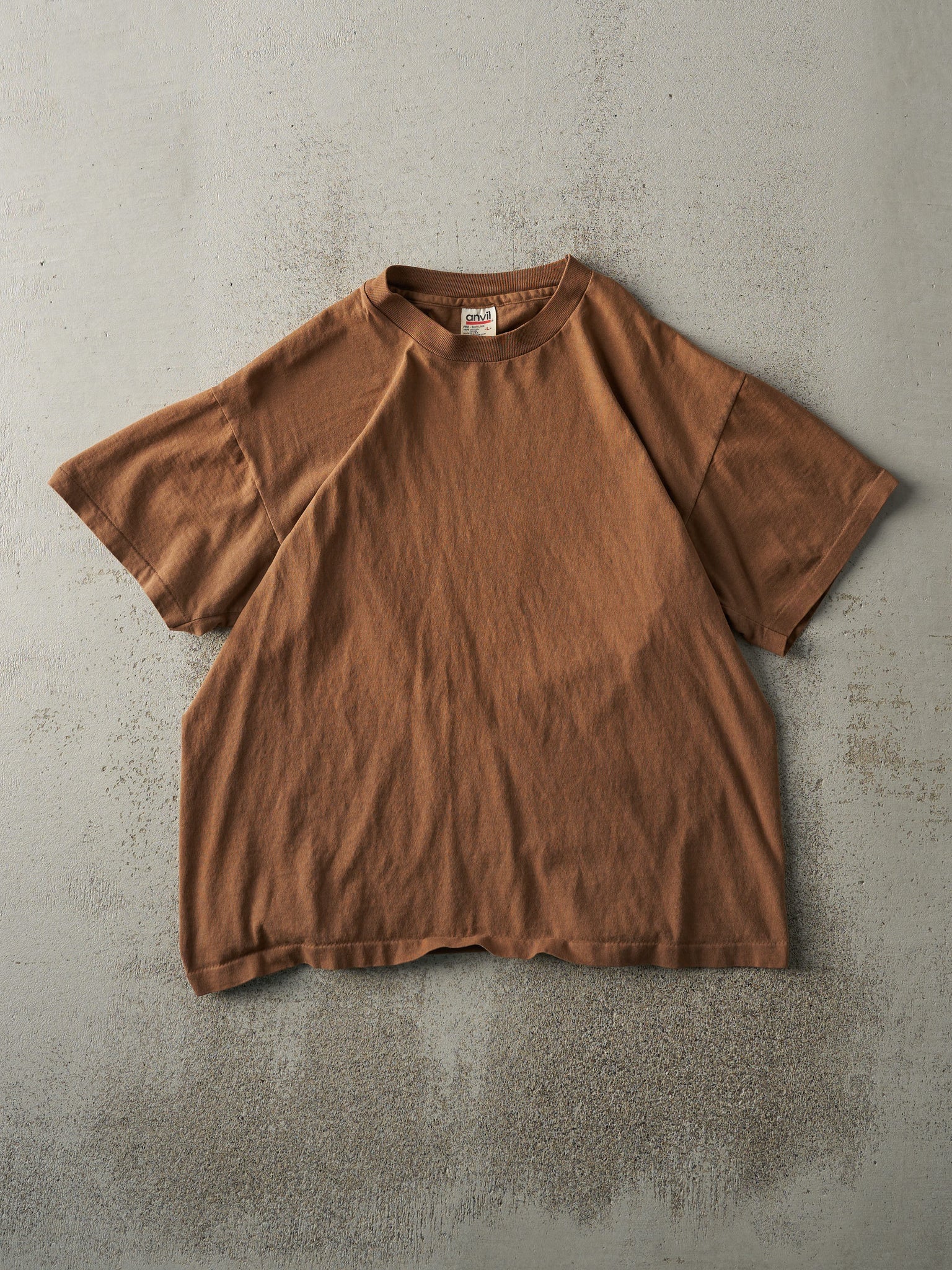 Vintage 90s Brown Blank Single Stitch Boxy Tee (M)