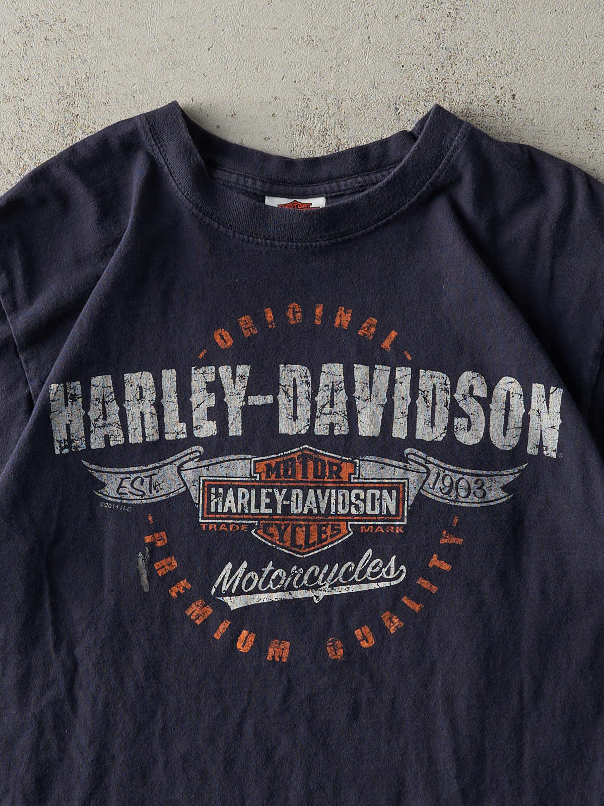 14' Faded Navy Blue St. Augustine Florida Harley Davidson Tee (S)