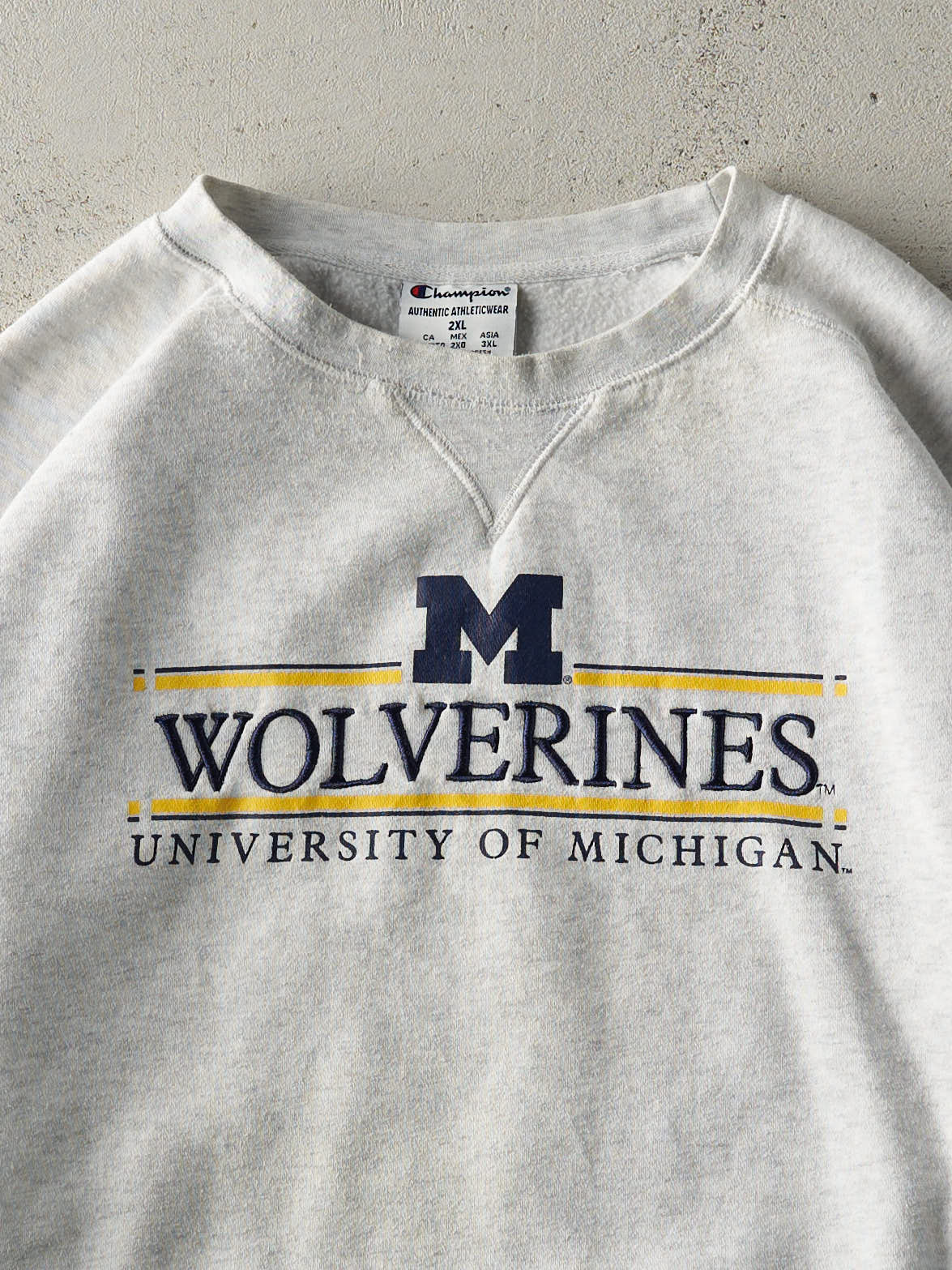 Vintage 90s Heather Grey University of Michigan Wolverines Crewneck (XL)