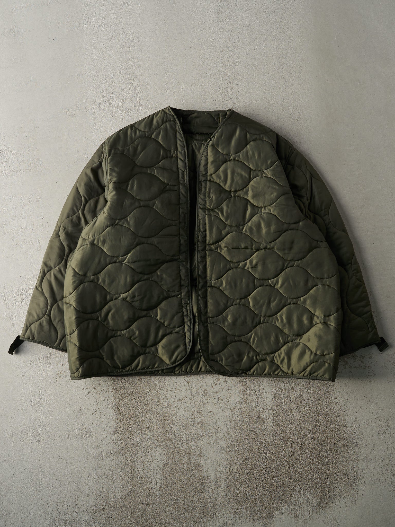 Vintage Y2K Dark Green Army Liner Jacket (L/XL)