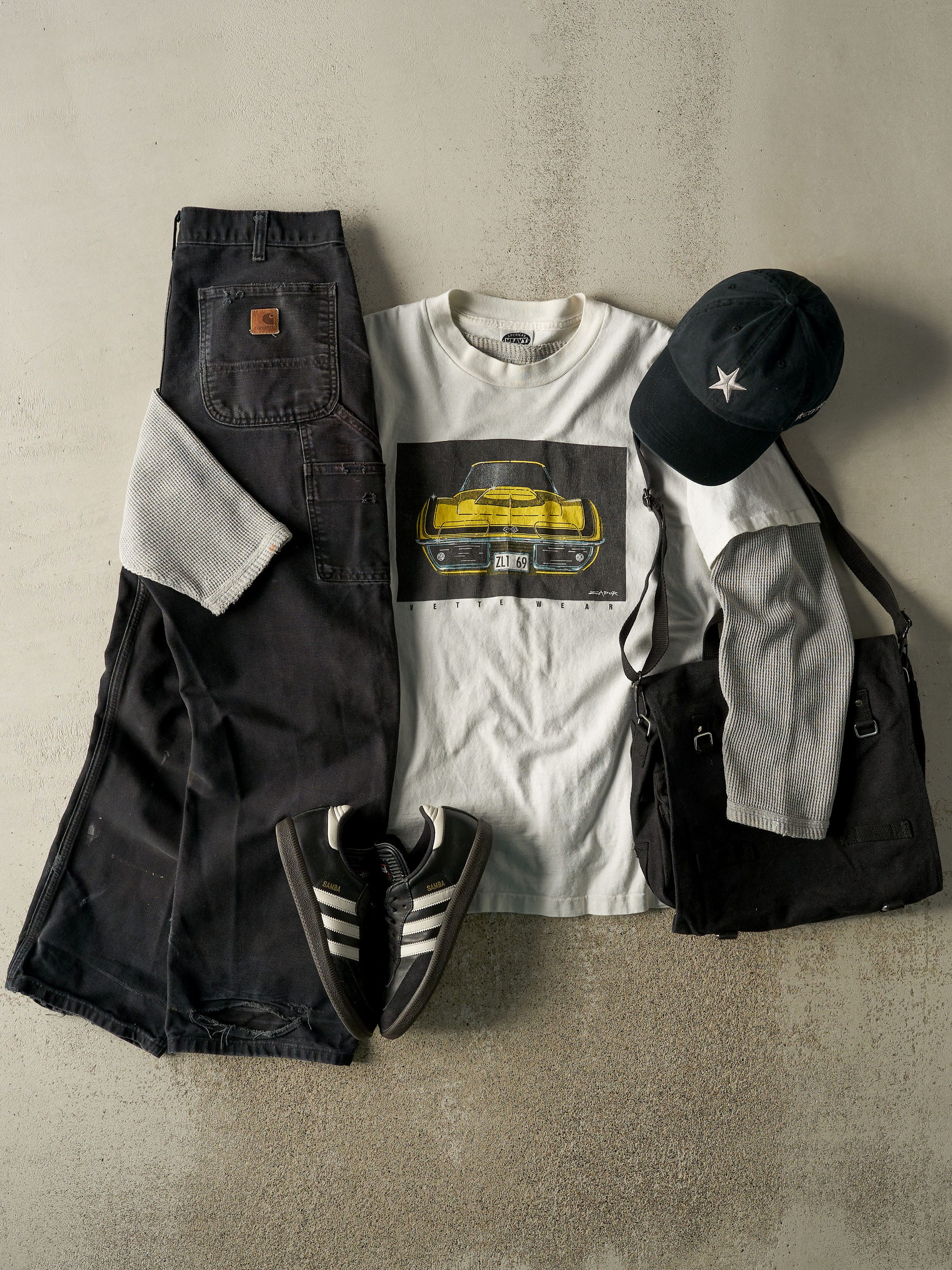 Vintage 90s Faded Black Carhartt Carpenter Pants (32x30)
