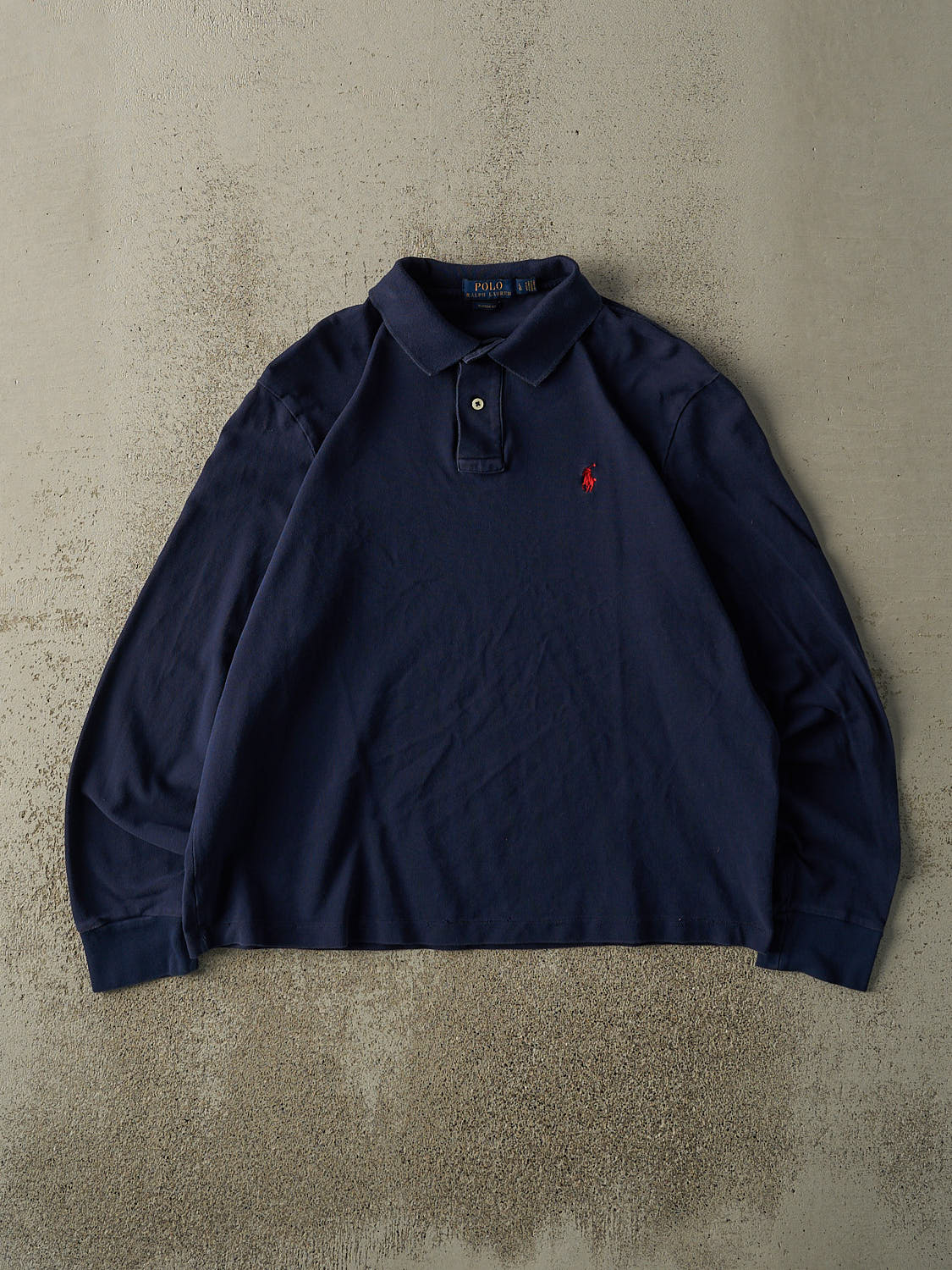 Vintage Y2K Navy Blue Polo Ralph Lauren Quarter Button (S/M)