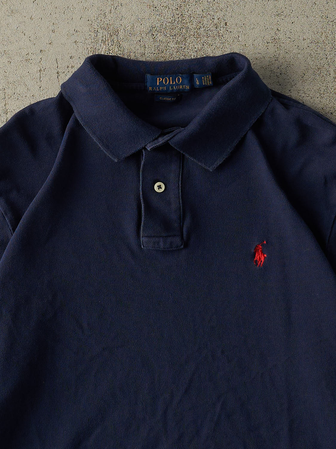 Vintage Y2K Navy Blue Polo Ralph Lauren Quarter Button (S/M)