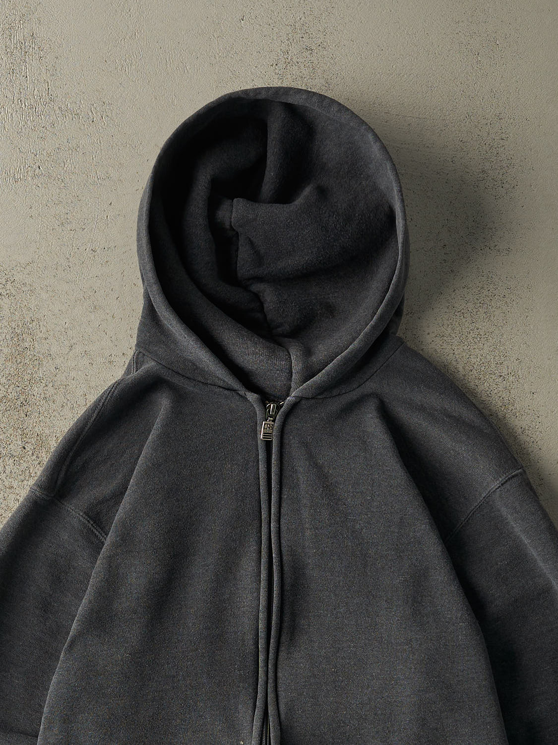 Vintage 90s Charcoal Grey Russell Athletic Zip Up Hoodie (S/M