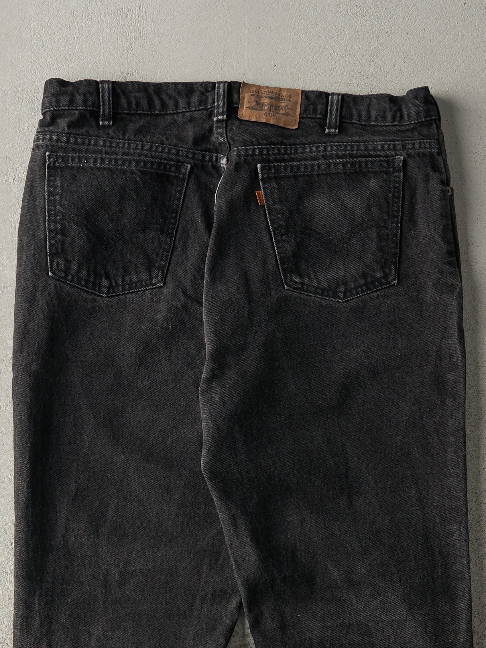 Vintage 90s Faded Black Levi's 619 Orange Tab Denim Pants (36x28)