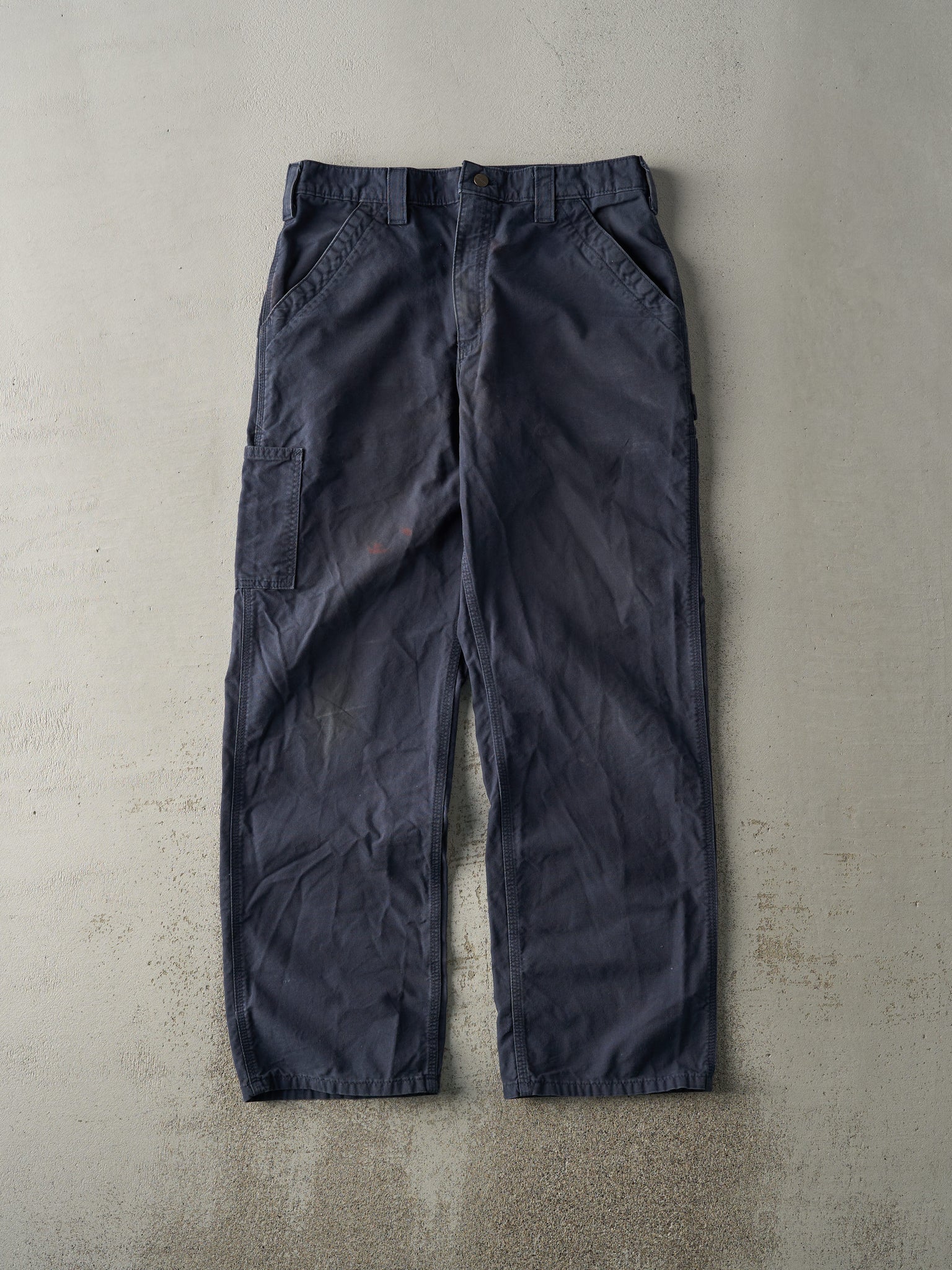 Vintage Y2K Navy Blue Dungaree Fit Carhartt Light Weight Carpenter Pants (34x31.5)