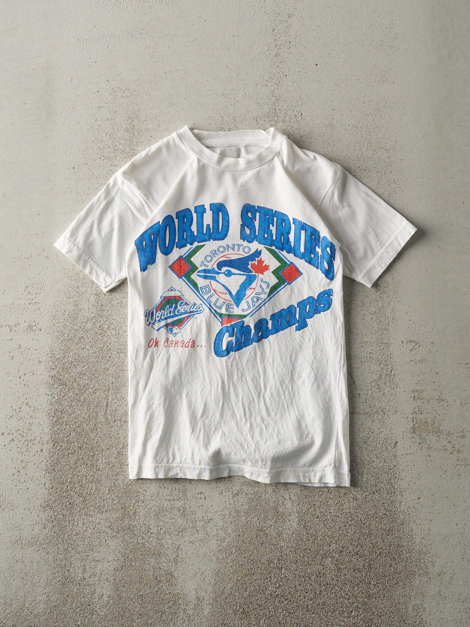 Vintage 90s White Toronto Blue Jays World Series Champions Tee (XS)