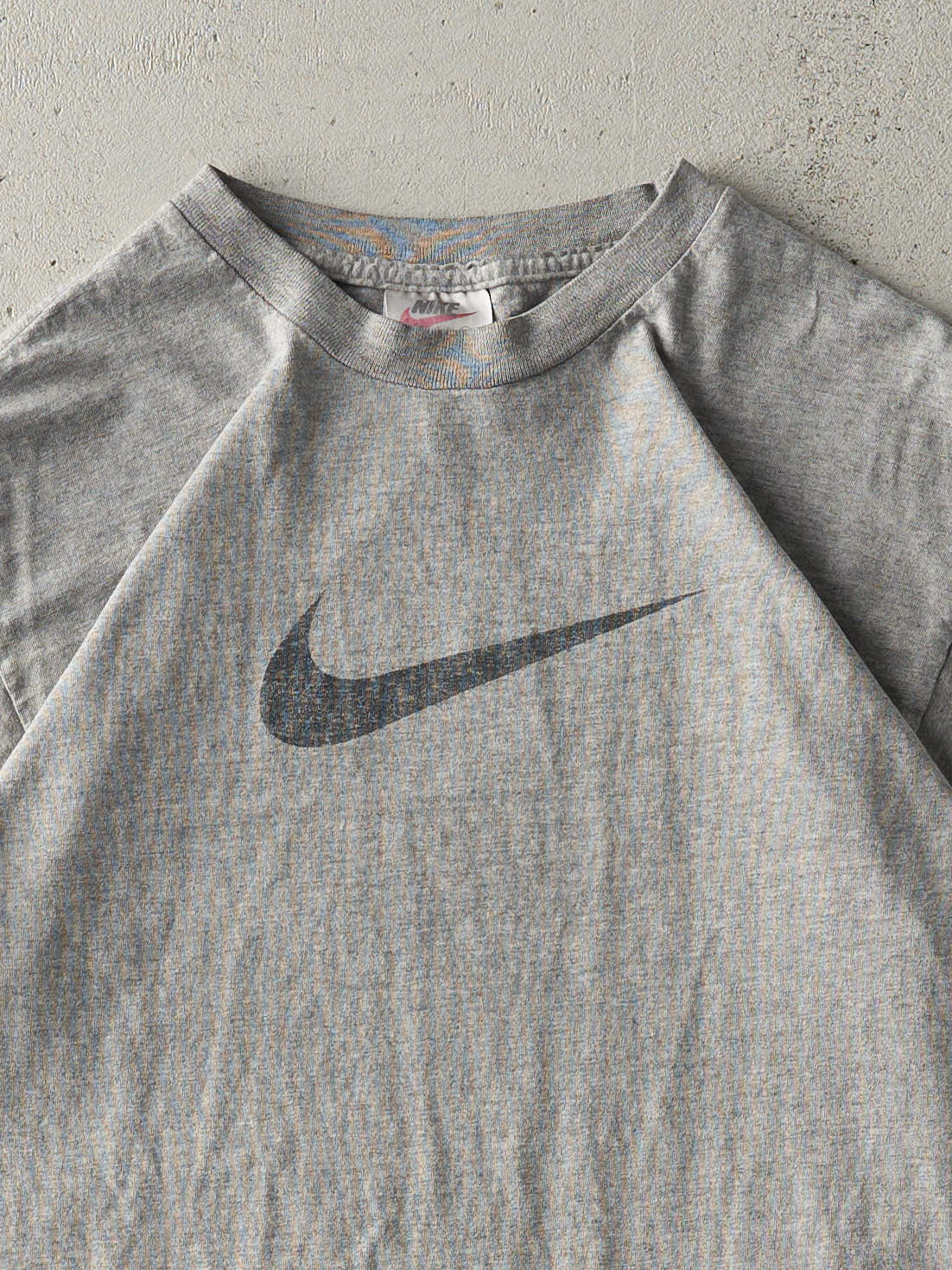 Vintage 90s Grey Nike Swoosh Tee (S/M)