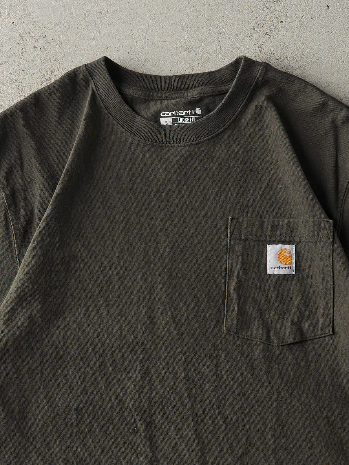 Vintage Y2K Dark Green Carhartt Pocket Tee (S/M)