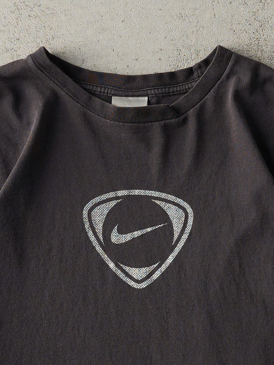 Vintage Y2K Faded Black Nike Soccer Logo Tee (L)