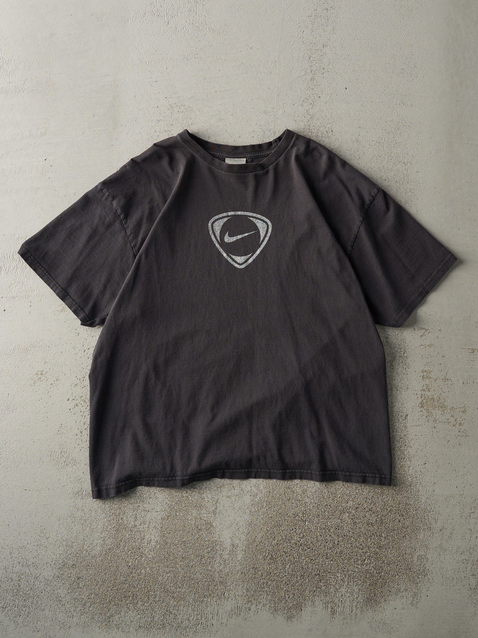 Vintage Y2K Faded Black Nike Soccer Logo Tee (L)