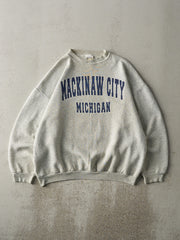 Vintage 90s Heather Grey Mackinaw City Michigan Crewneck (L)