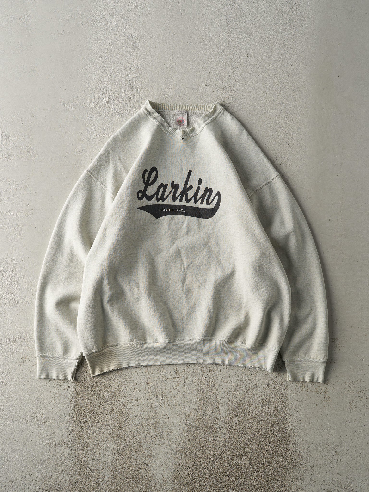 Vintage 90s Heather Grey Larkin Industries Crewneck (XL)