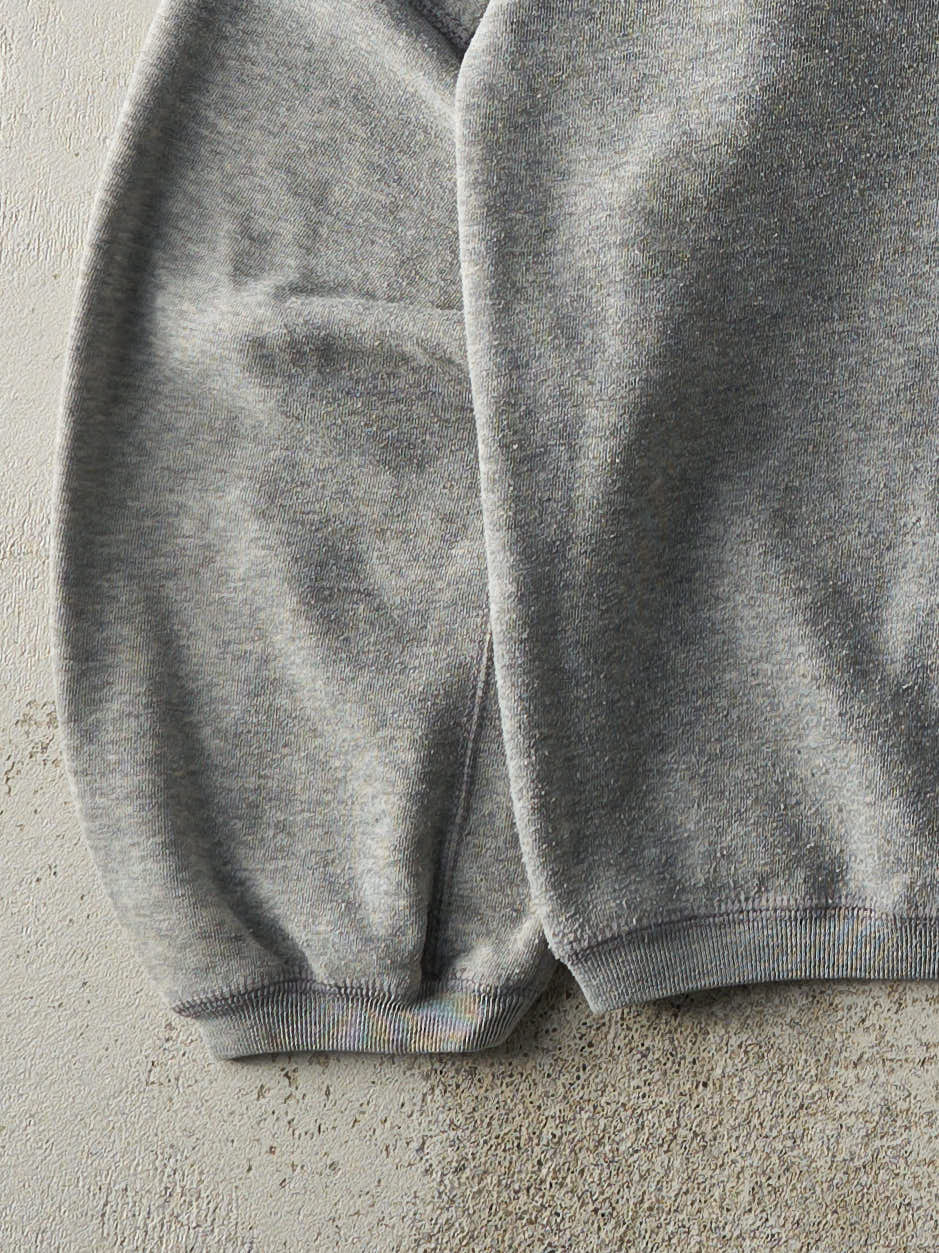 Vintage 90s Grey Brooks Quarter Button Sweatshirt (L)