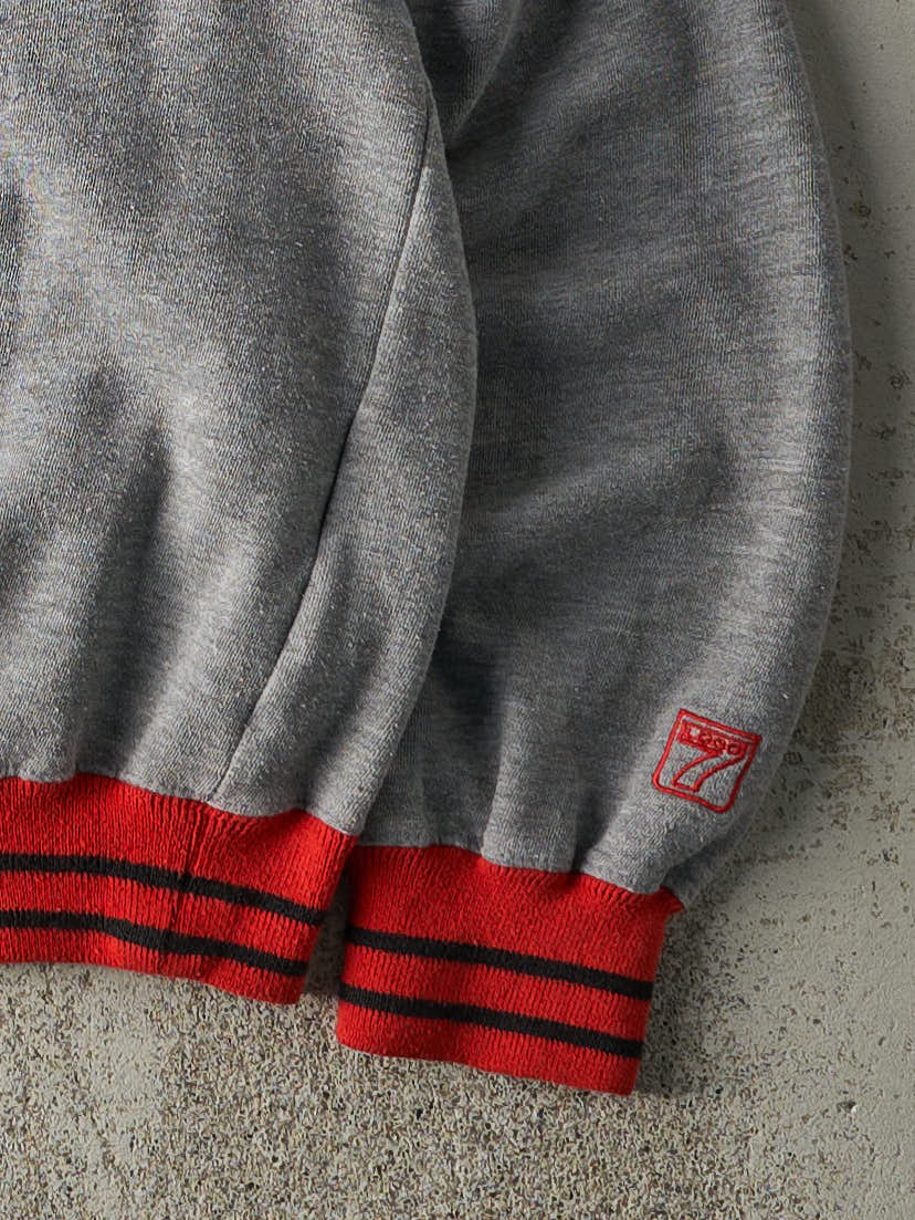 Vintage 90s Grey Embroidered Ohio State Buckeyes Crewneck (L)