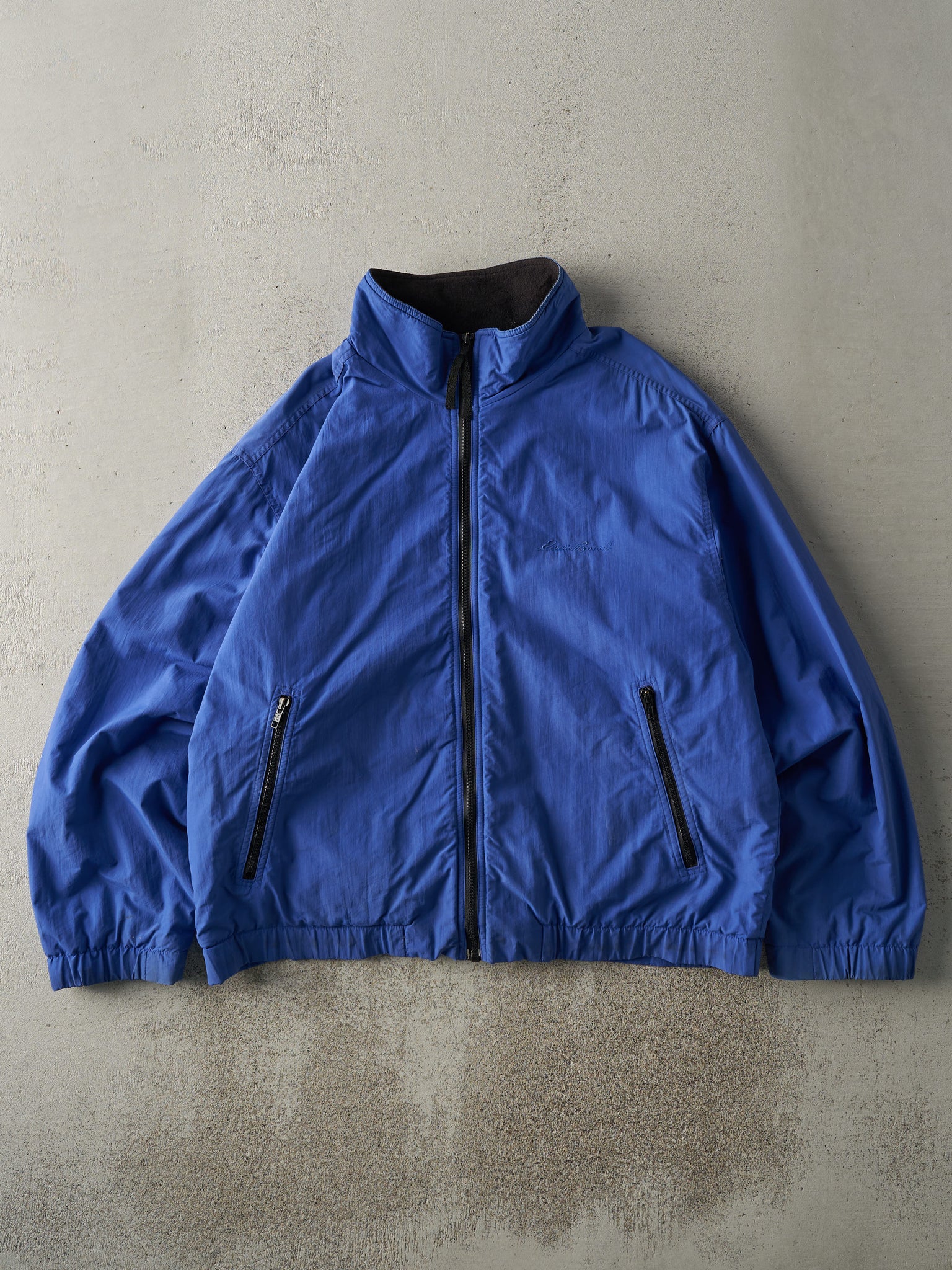 Vintage 90s Blue Embroidered Eddie Bauer Fleece Lined Jacket (L/XL)