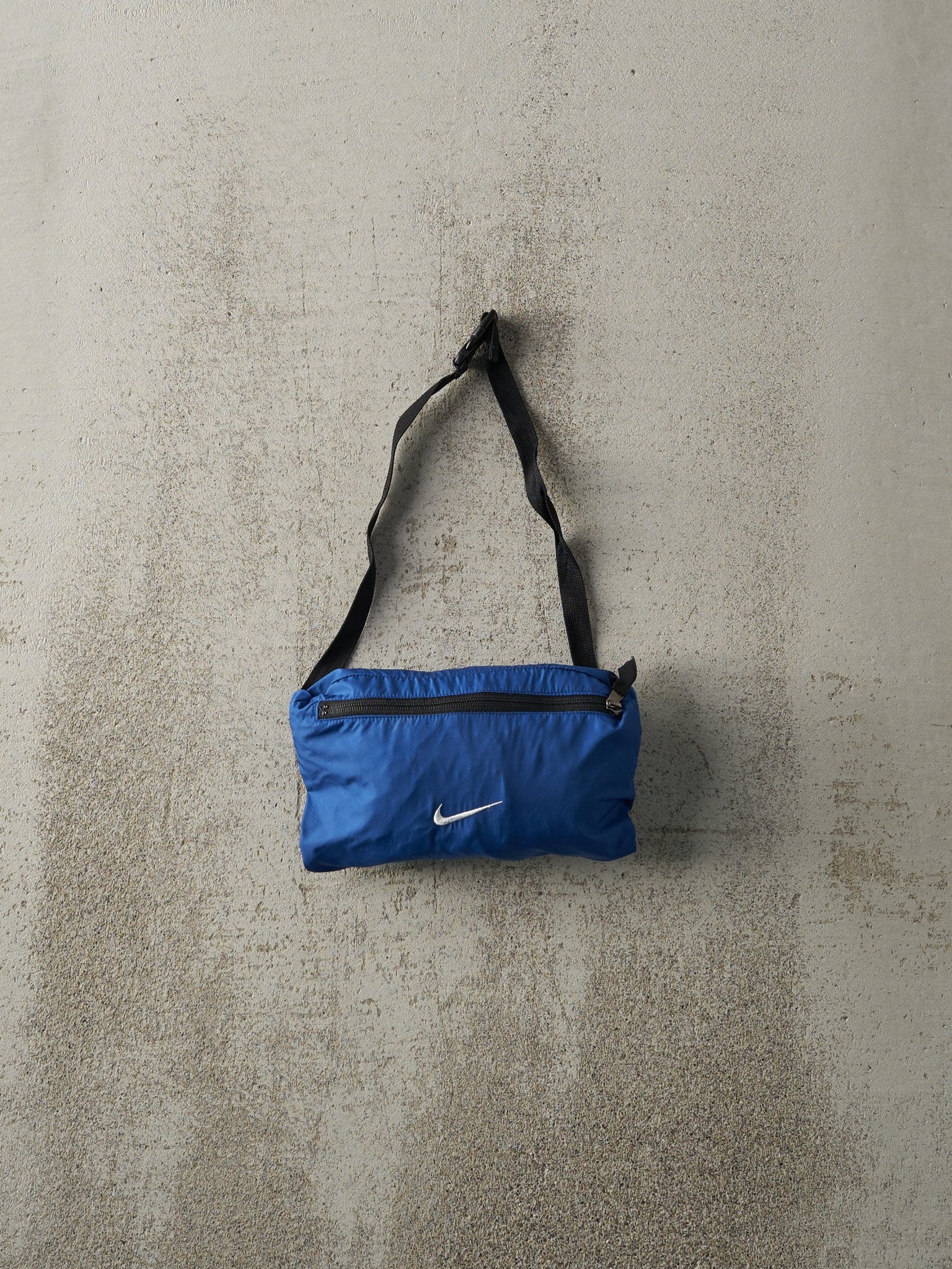 Vintage 90s Blue Embroidered Nike Zip Up Windbreaker Jacket (S/M)