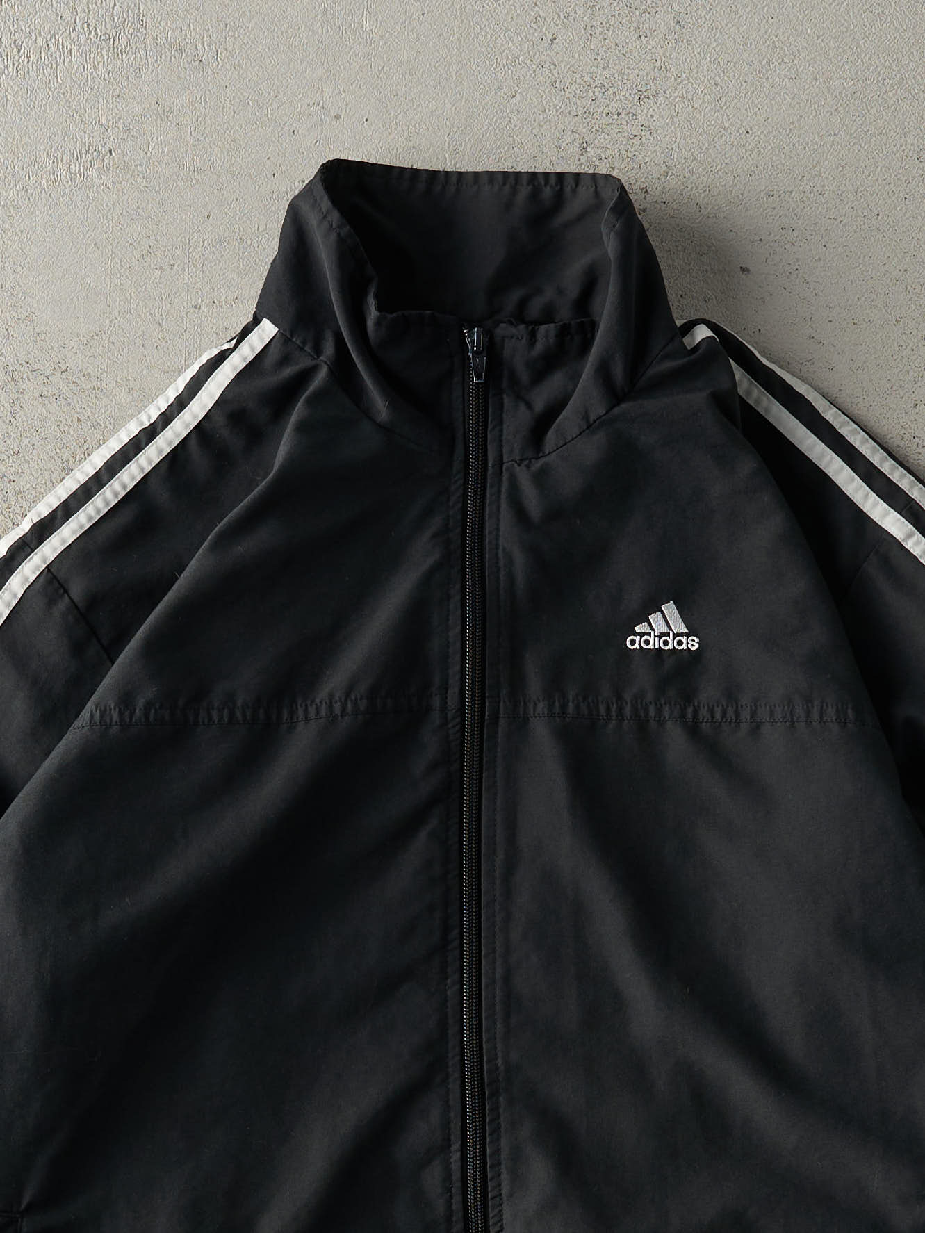 Vintage Y2K Black Embroidered Adidas Track Jacket (M/L)