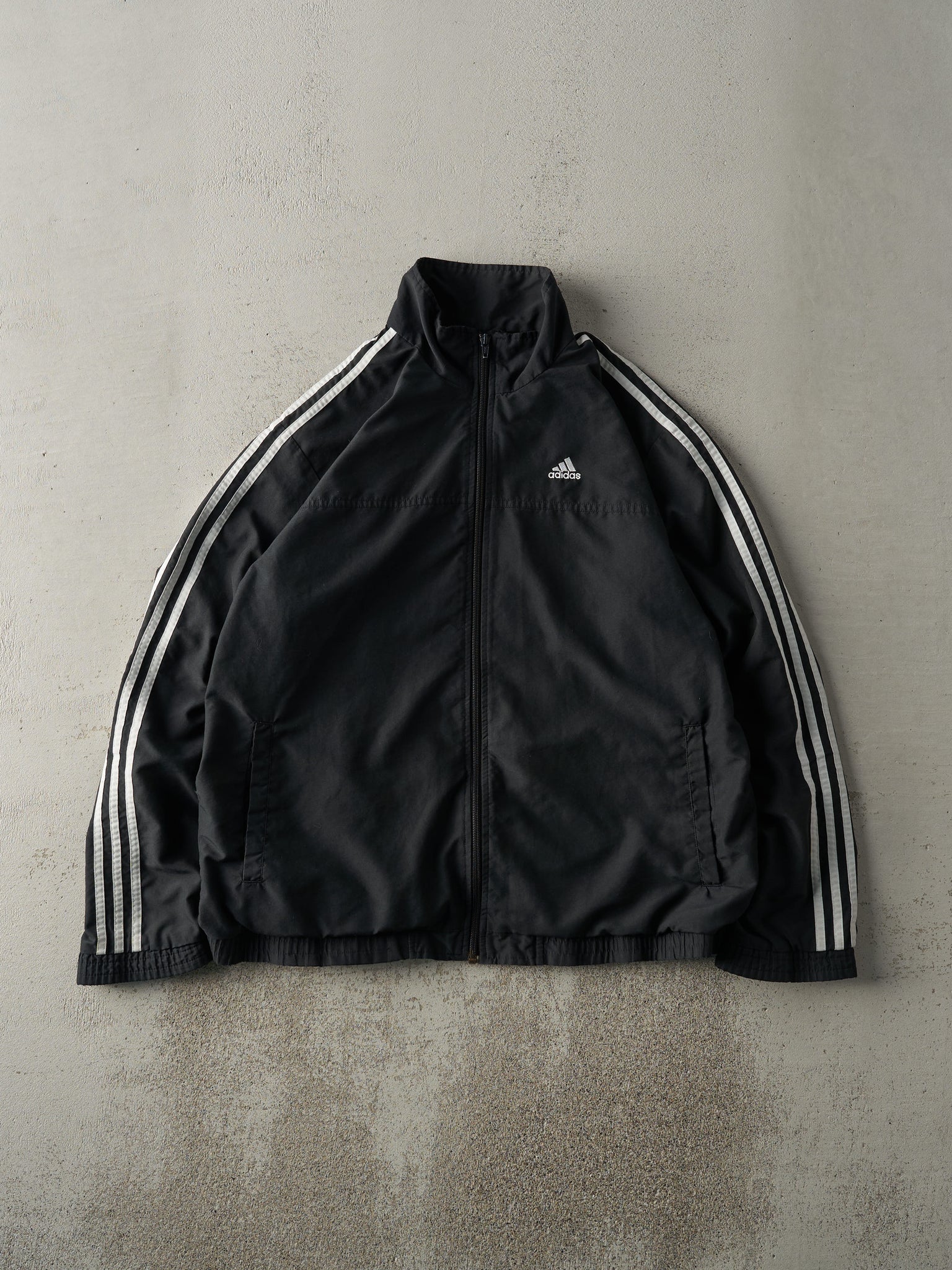 Vintage Y2K Black Embroidered Adidas Track Jacket (M/L)
