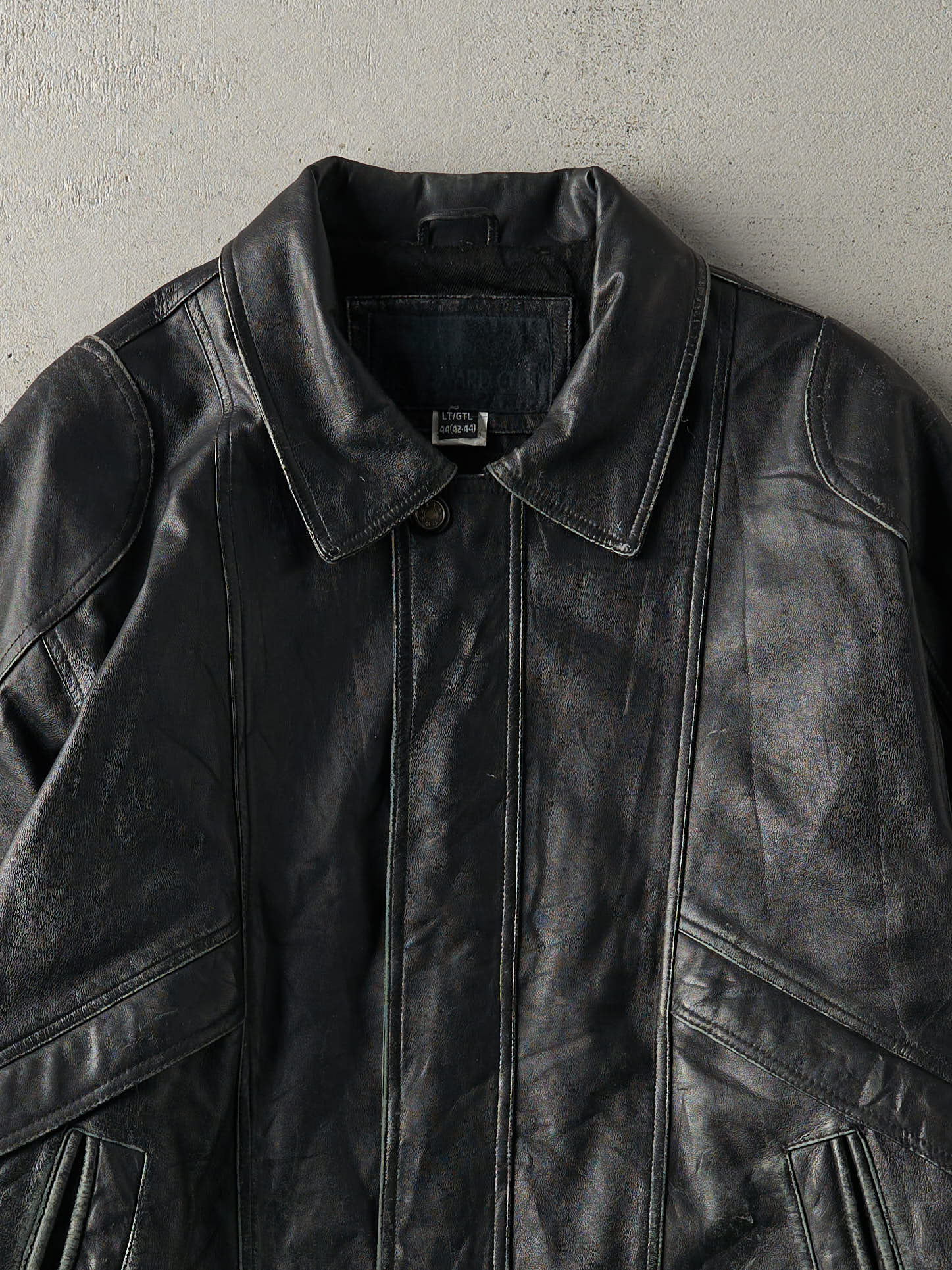 Vintage 90s Black Leather Jacket (L)