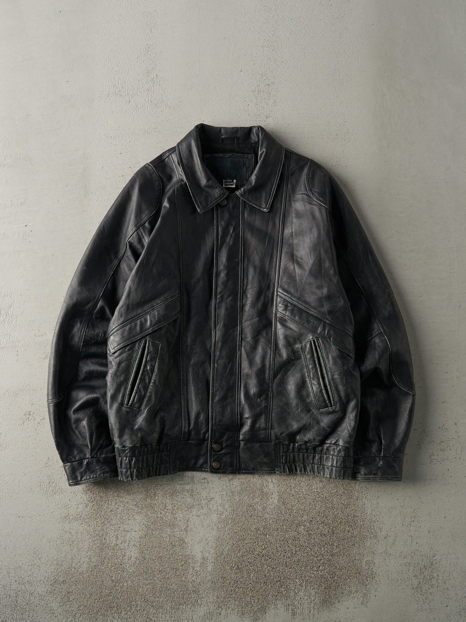 Vintage 90s Black Leather Jacket (L)