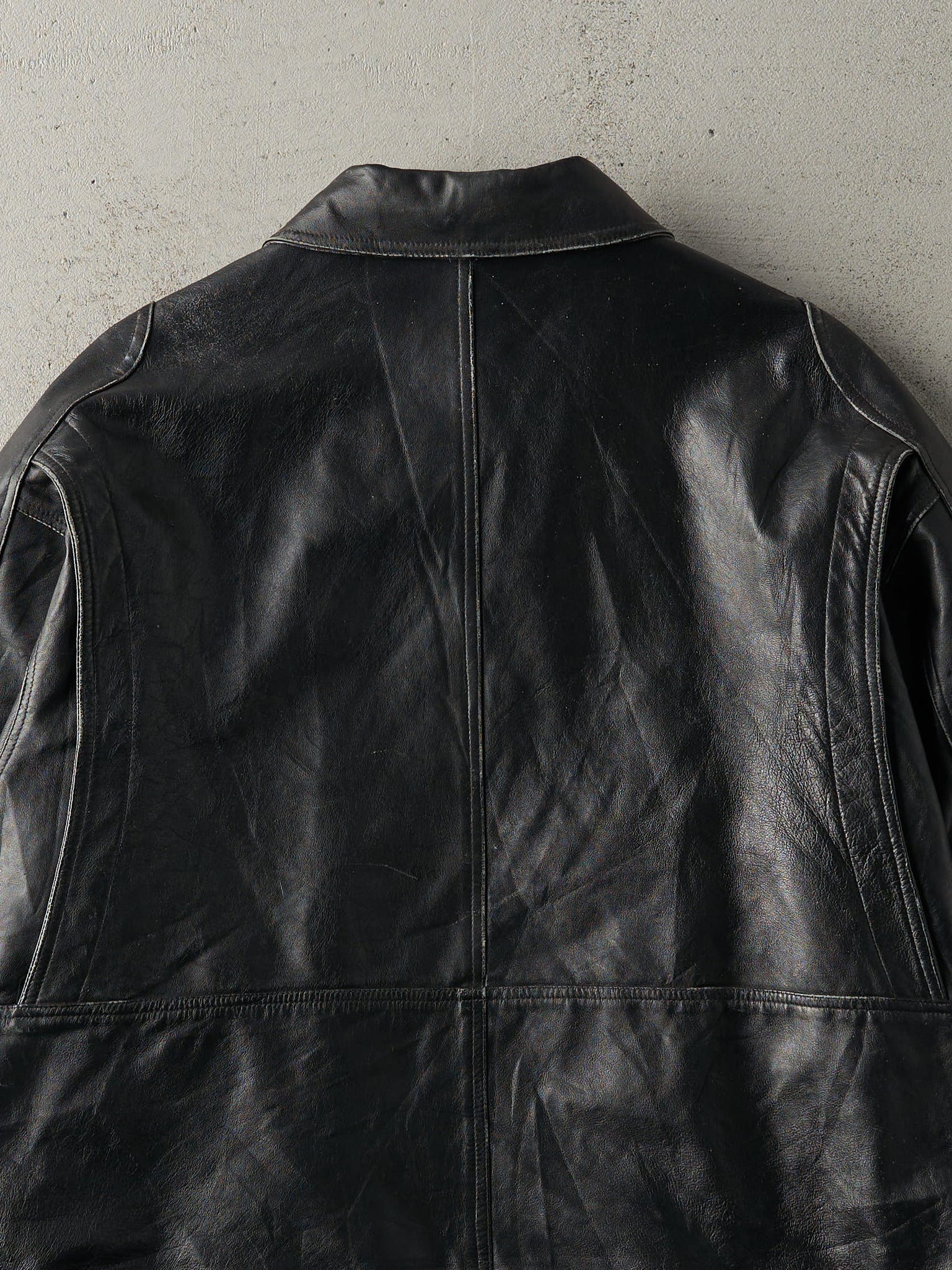 Vintage 90s Black Leather Jacket (L)