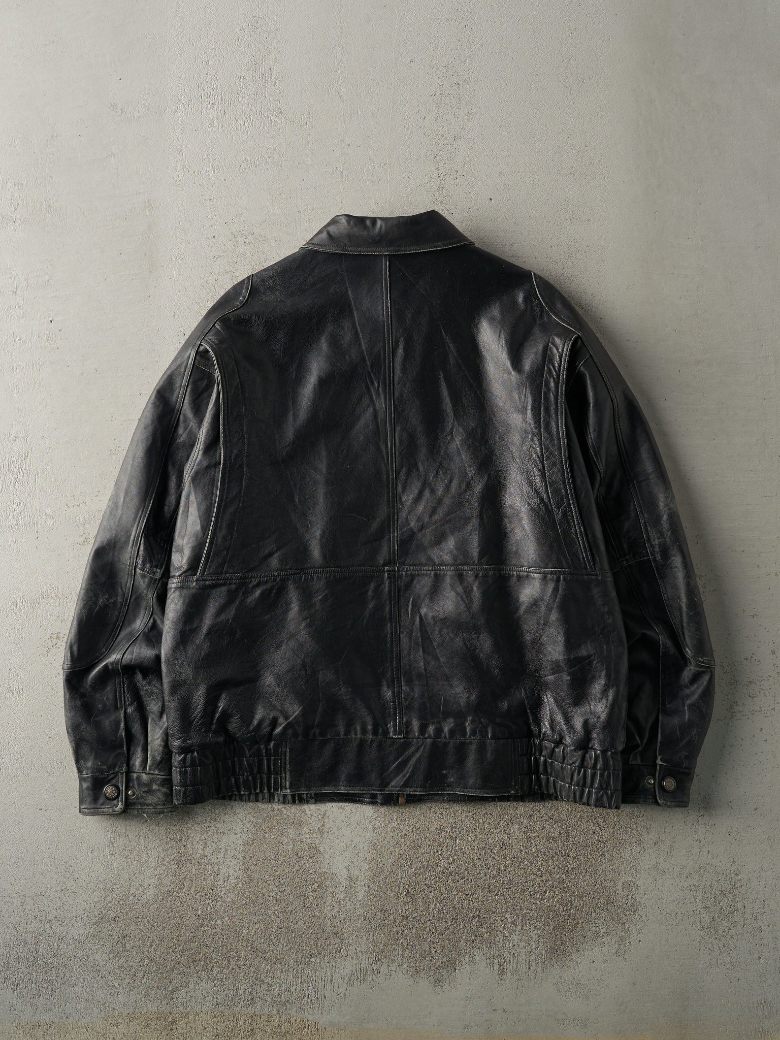 Vintage 90s Black Leather Jacket (L)