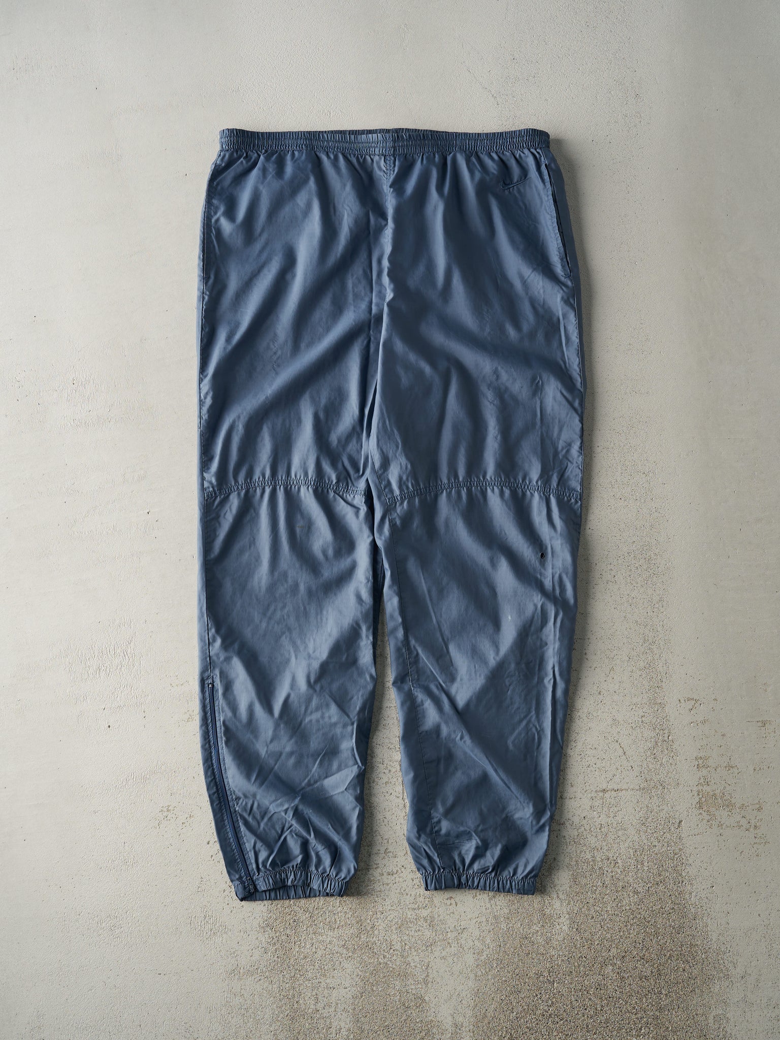 Vintage 90s Slate Blue Embroidered Tonal Nike Windbreaker Pants (38x32.5)
