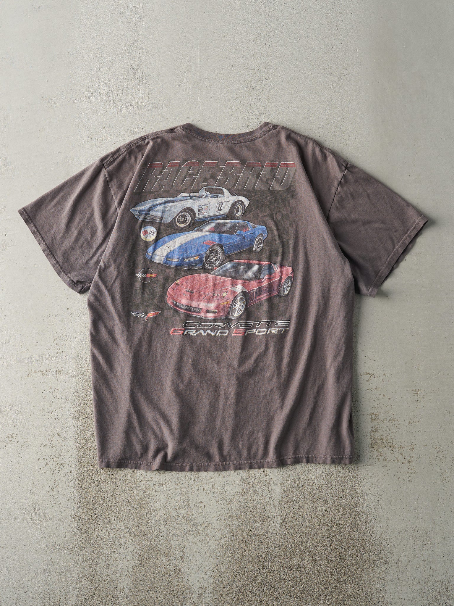 Vintage Y2K Charcoal Grey Corvette Grand Sport Tee (L)