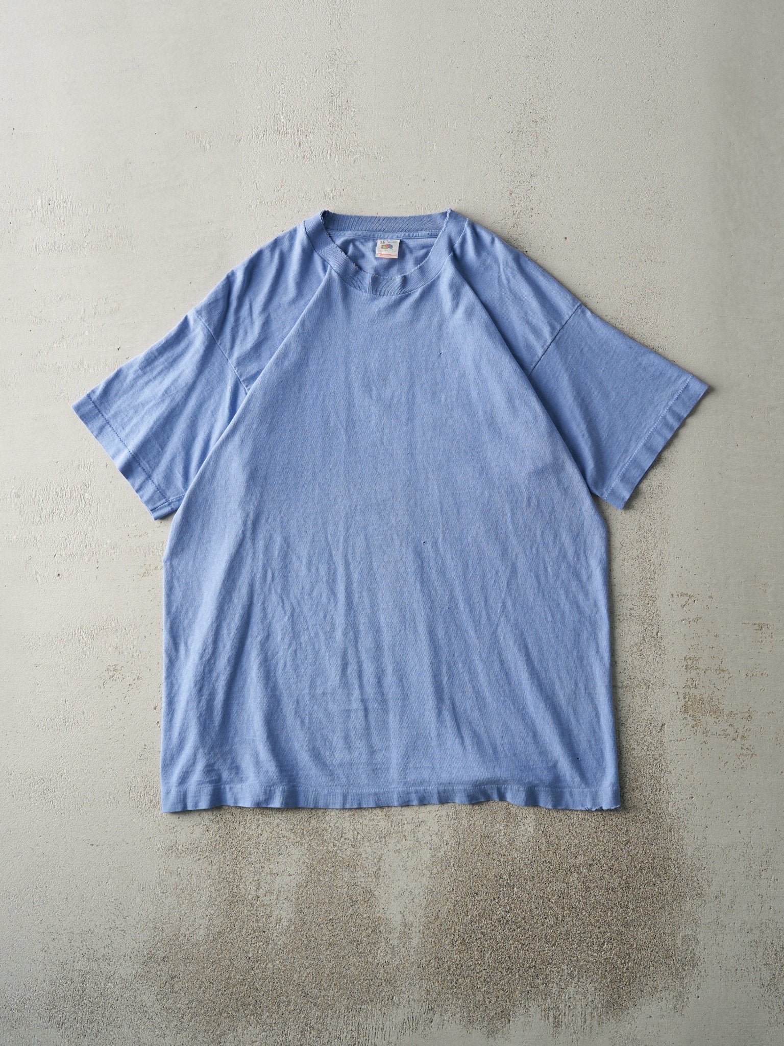 Vintage 90s Periwinkle Blue Blank Single Stitch Tee (L/XL)